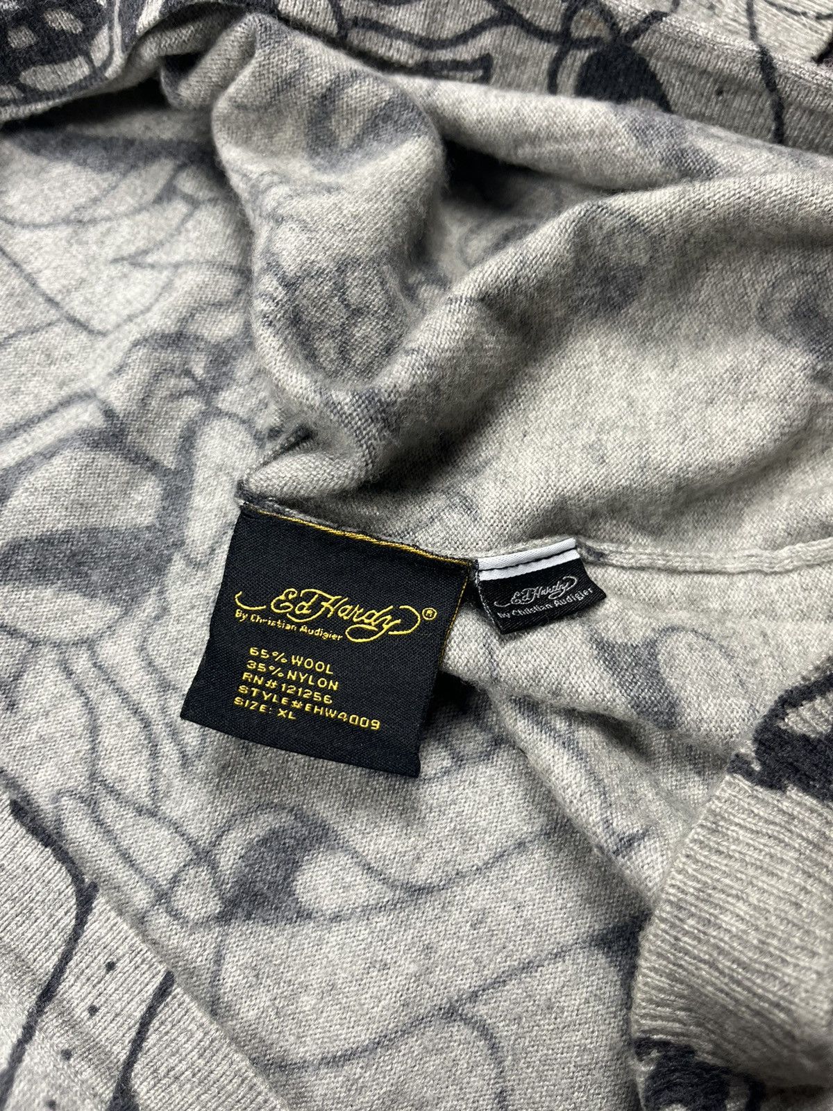 Ed Hardy Ed Hardy Long Hoodie Wool Grey Size XL / US 12-14 / IT 48-50 - 11 Thumbnail