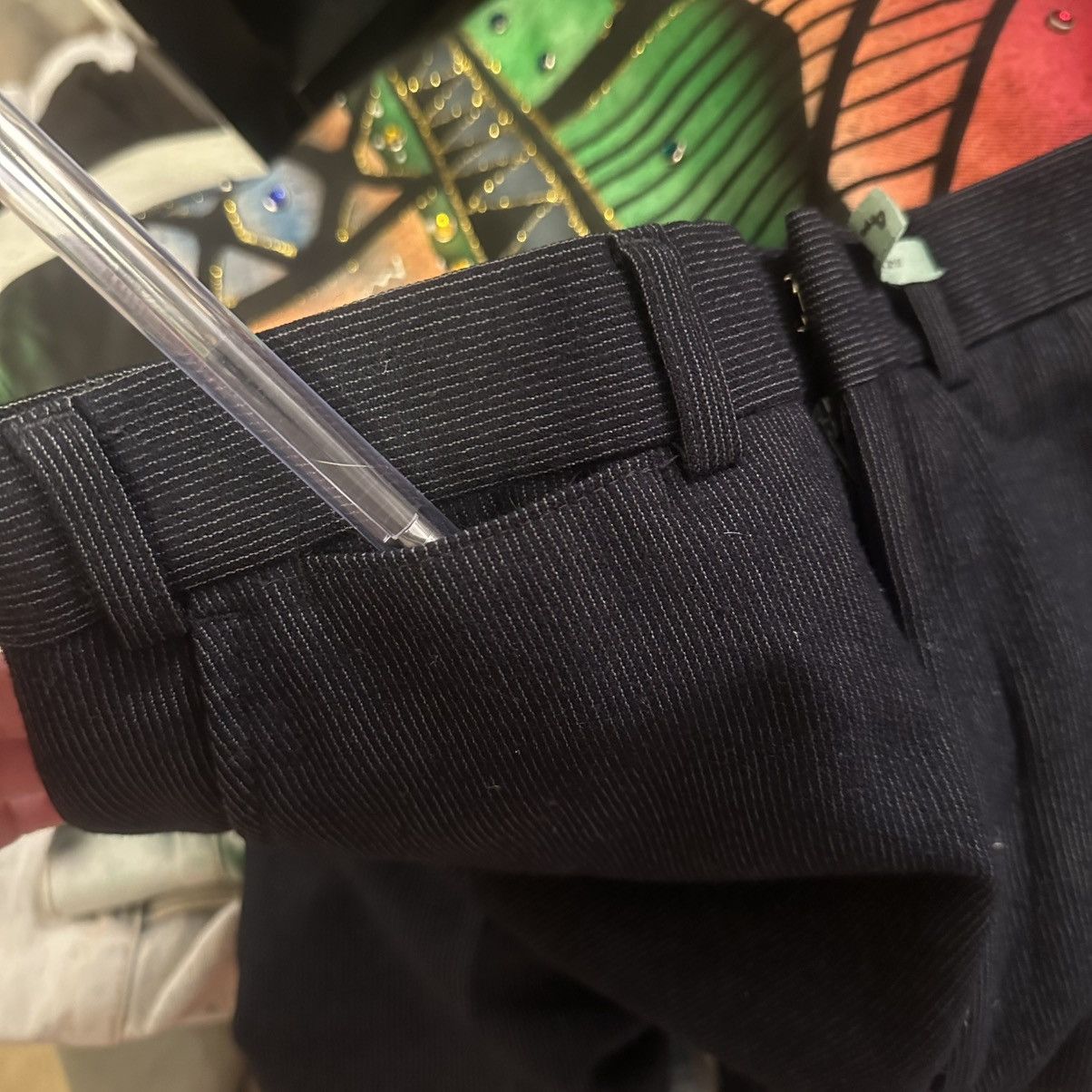 Vintage VTG 70s Men’s Custom Made Wool Pants Trousers Half Lined Size US 28 / EU 44 - 12 Thumbnail