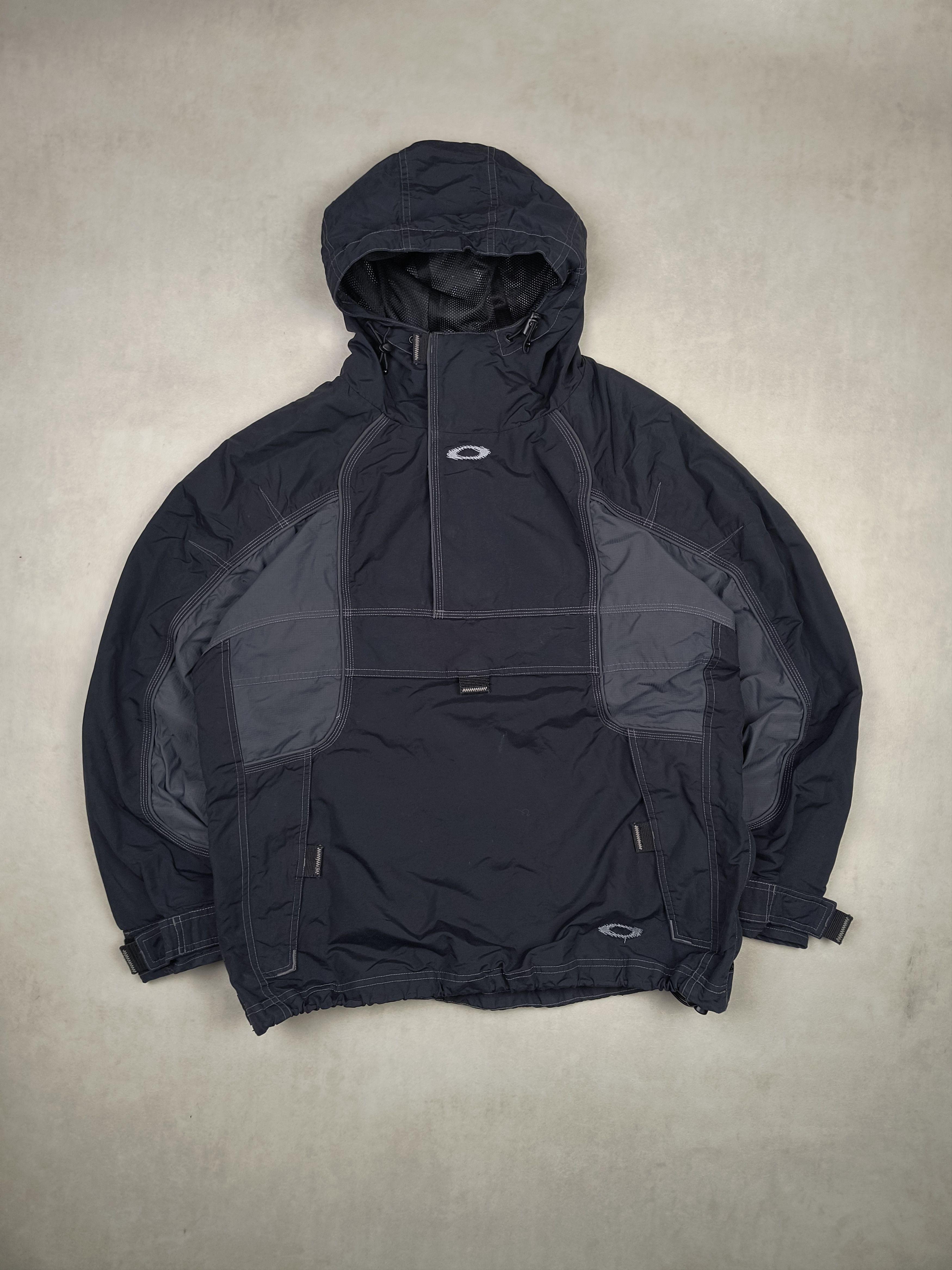 Oakley Oakley Software Vintage Gray Nylon Anorak Jacket | Grailed