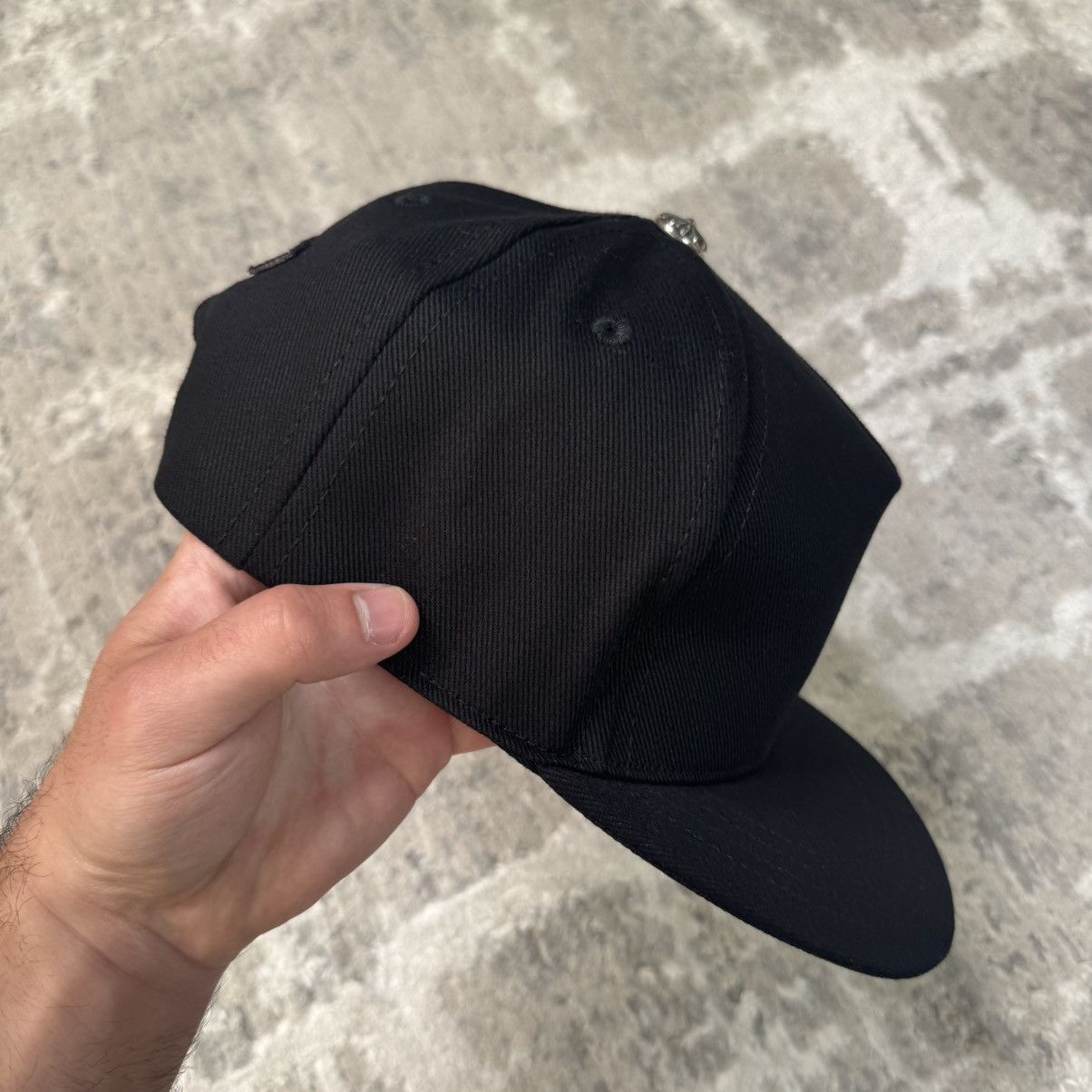 Chrome Hearts Vertical logo waxed denim baseball hat Size ONE SIZE - 4 Thumbnail