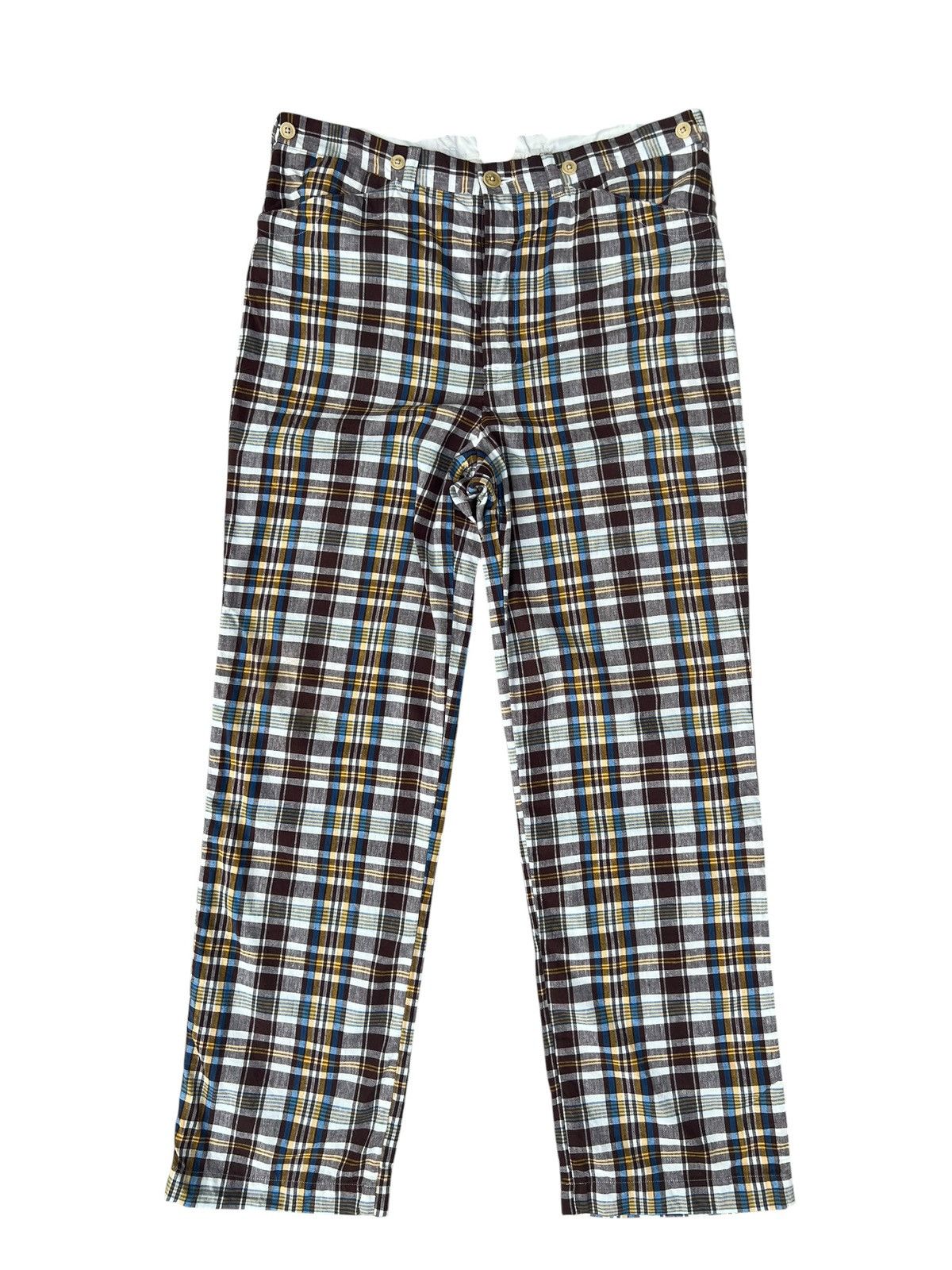 Waste(twice) Waste Twice Japan 100% Linen Checkered Trouser Pant Size US 34 / EU 50 - 1 Thumbnail