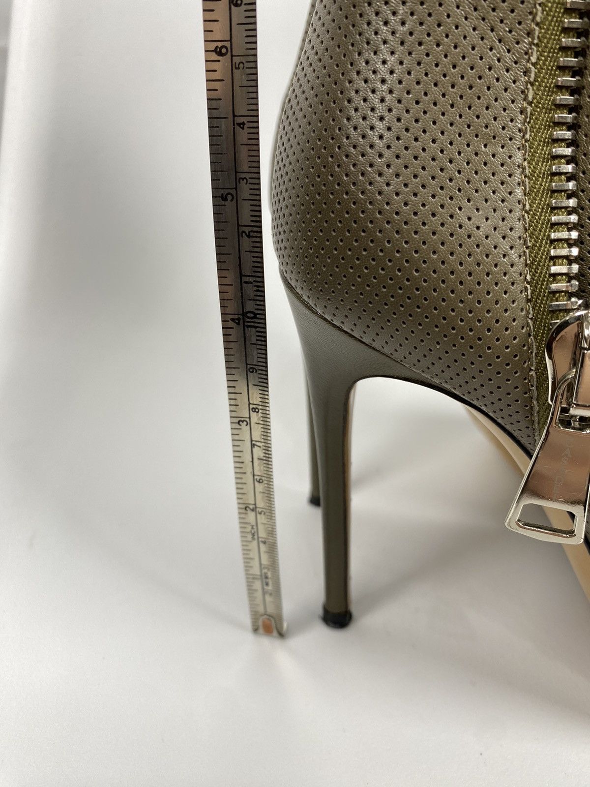 Casadei Casadei Open Toe Bootie Genuine Perforated Leather size 7 Size US 7 / IT 37 - 15 Thumbnail