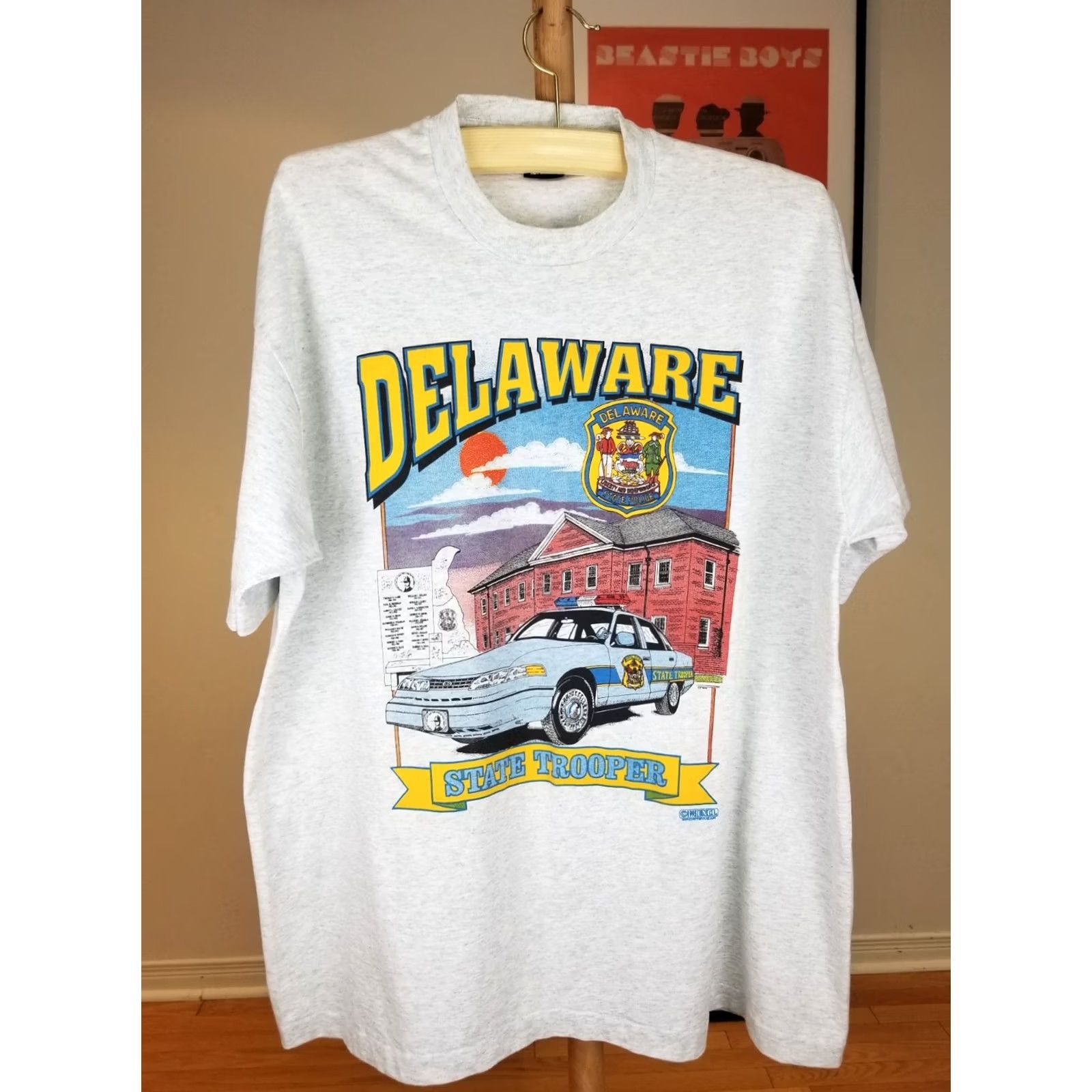 Fruit Of The Loom VINTAGE DELAWARE STATE TROOPER POLICE T-SHIRT GRAY SINGLE STITCH 90' SZ XXL Mens Size US XXL / EU 58 / 5 - 3 Thumbnail
