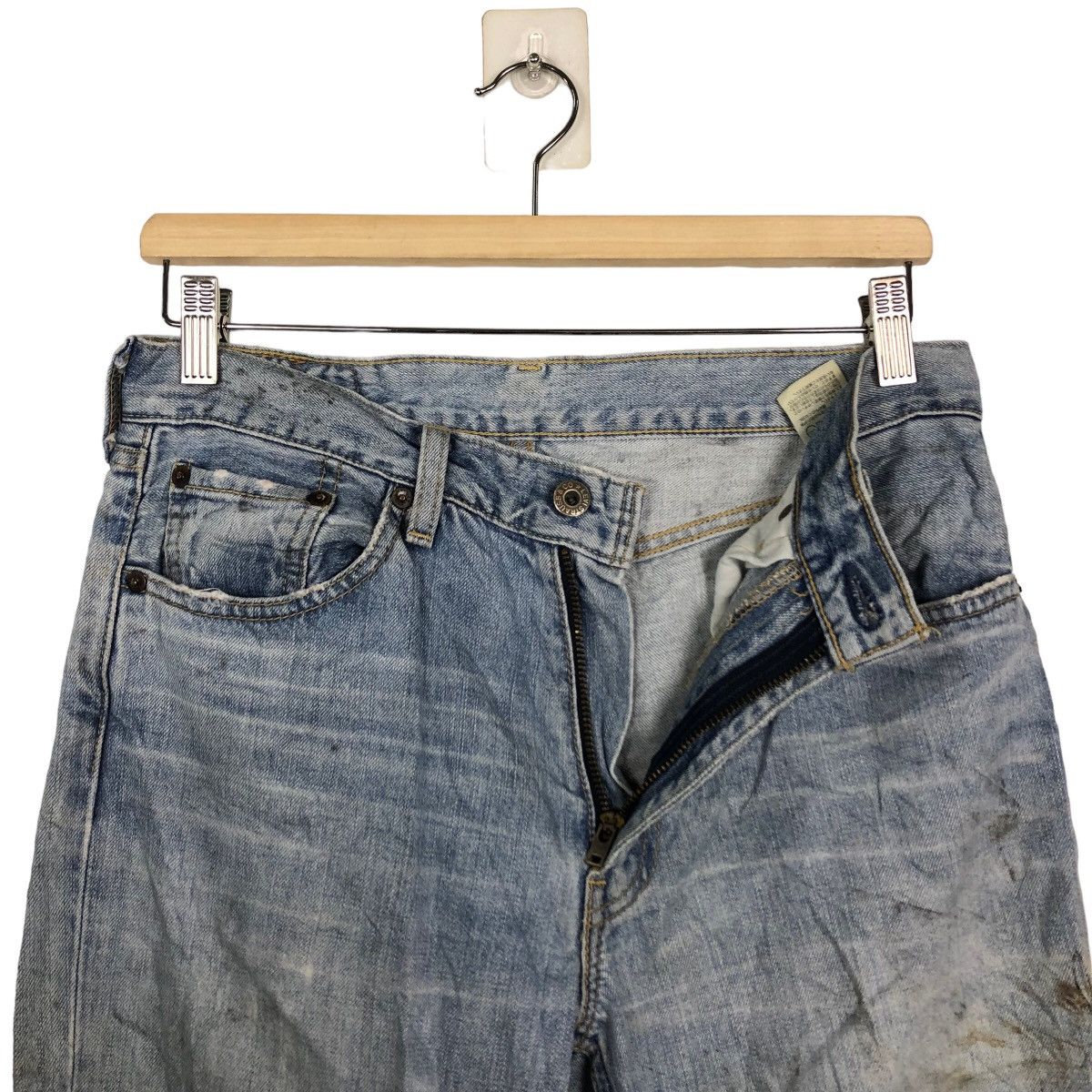 Levi's Made & Crafted 🔥RARE DISTRESSED DENIM JEAN SELVEDGES LEVI’S LEATHER PATCH Size US 29 - 11 Thumbnail