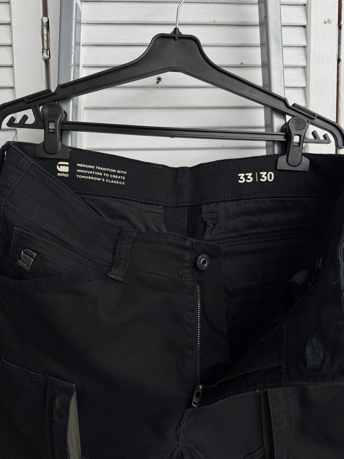G-Star G-Star RAW 3D Skinny Cargo Black Pants 33x30 Size US 33 - 12 Thumbnail