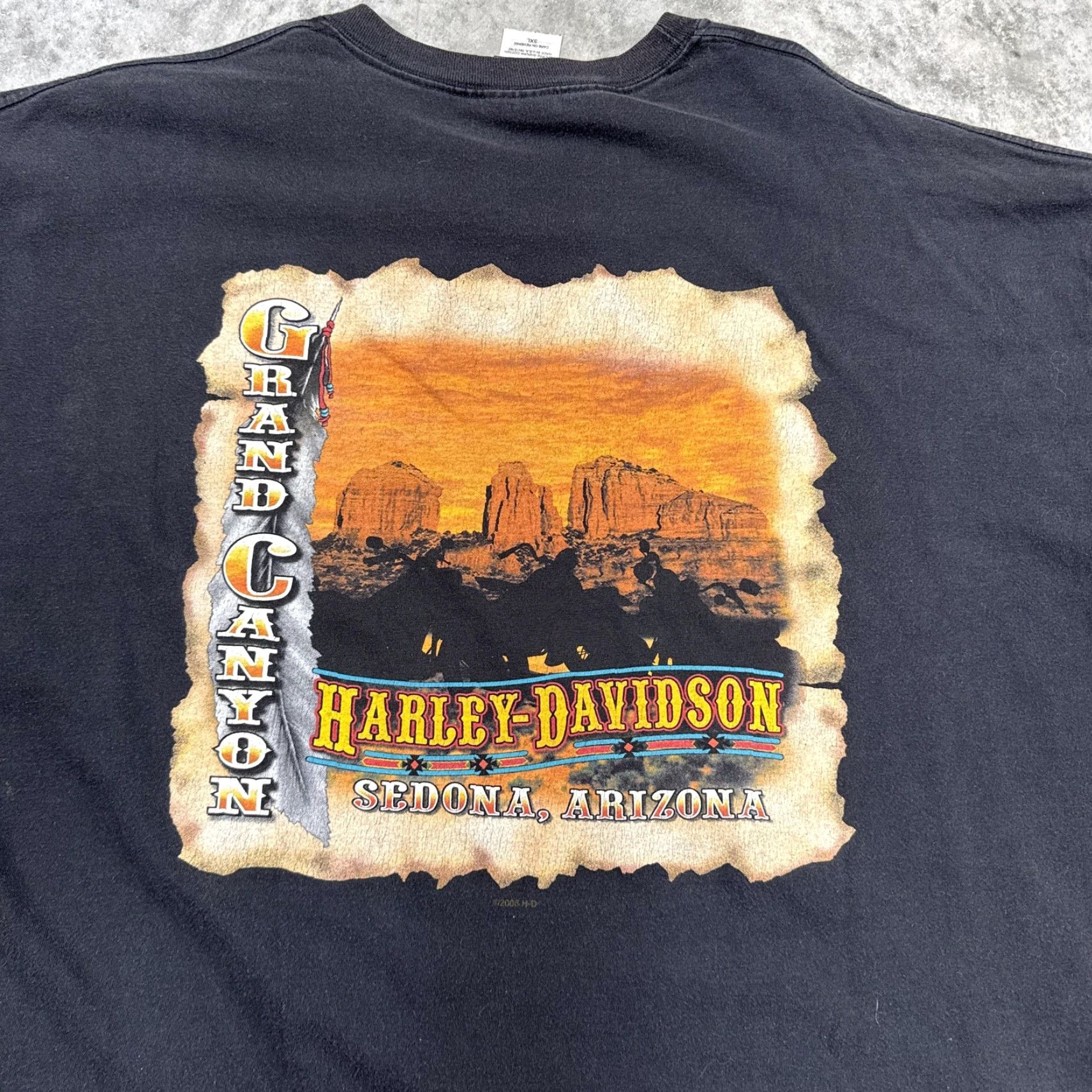Harley Davidson Harley-Davidson Shirt Mens 3XL Black Grand Canyon Sedona Arizona Motorcycle 2006 Size US XXL / EU 58 / 5 - 5 Thumbnail