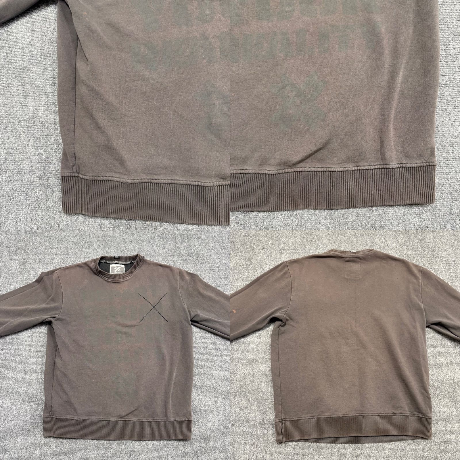 Vintage Mass Exodus Sweatshirt Men XL Cotton Blend Faded Distressed Gray Pullover Y2K Stained Vintage? Size US XL / EU 56 / 4 - 9 Thumbnail