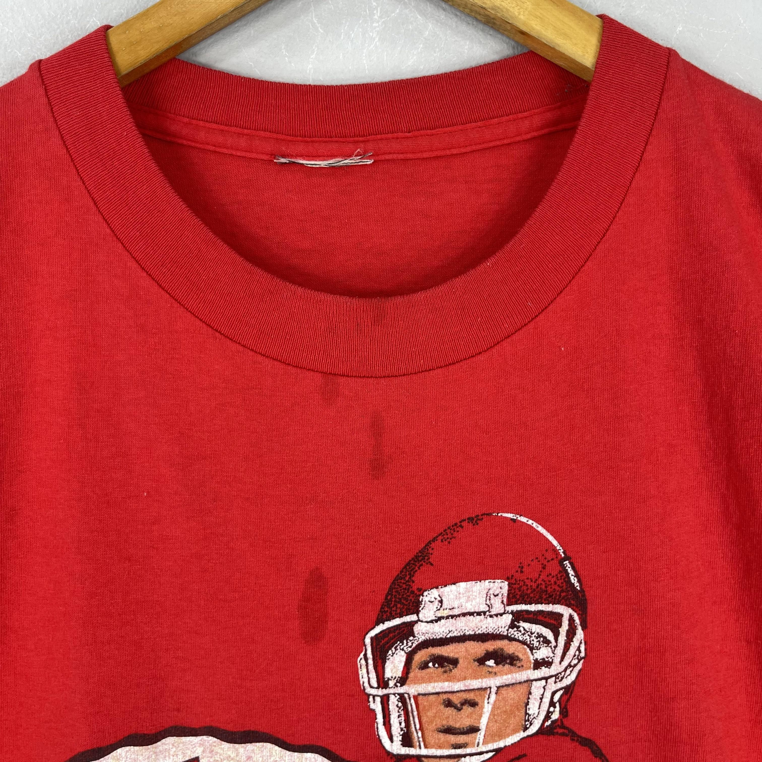 NFL Vintage 90s Kansas City CHIEFS Sun Faded Joe Montana Tshirt Size US M / EU 48-50 / 2 - 4 Thumbnail