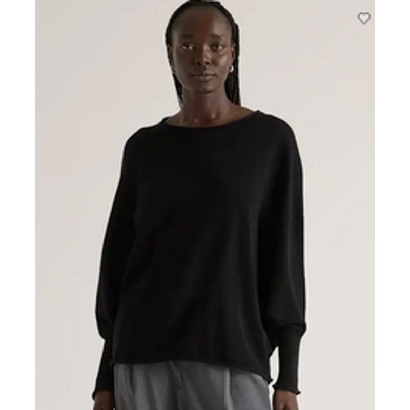 Quince Quince Mongolian Cashmere Batwing Sweater Black S/M Size M / US 6-8 / IT 42-44 - 1 Thumbnail