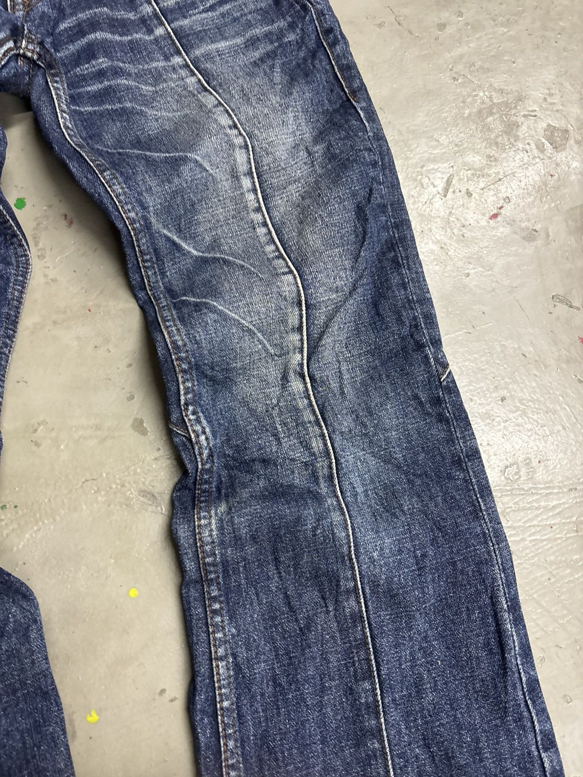 Tornado Mart 🥵Nicole club for men // Distressed Indigo Flared Denim Size US 31 - 13 Thumbnail