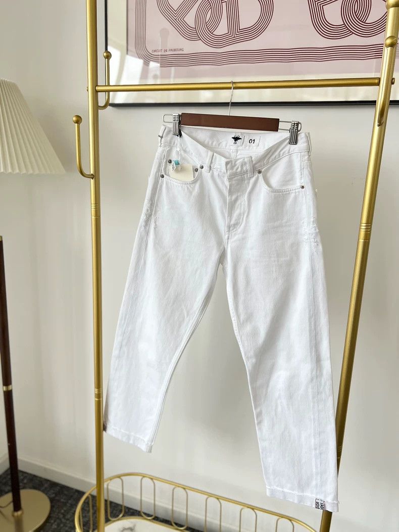 Dior Dior Size32 White old-fashioned cotton denim trousers Size 42" / US 20 - 1 Thumbnail