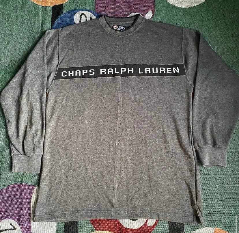 Polo Ralph Lauren × Vintage Vintage Chaps Ralph Lauren Oversized Logo Sweatshirt Size L Size US M / EU 48-50 / 2 - 1 Thumbnail