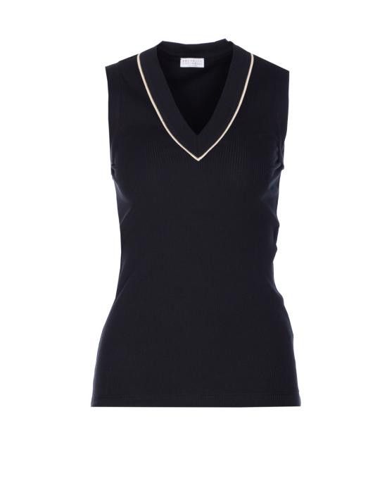 Brunello Cucinelli BRUNELLO CUCINELLI Women Tops MG902FP312 CDW23 Black Size M / US 6-8 / IT 42-44 - 1 Thumbnail