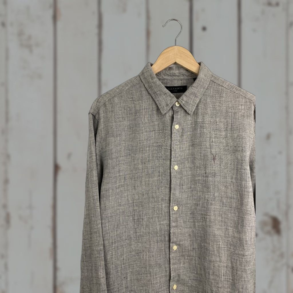 Allsaints AllSaints Linen 100% Shirt Retro Rare Hype Y2K L Grey Men's T-Shirt Size US L / EU 52-54 / 3 - 1 Thumbnail