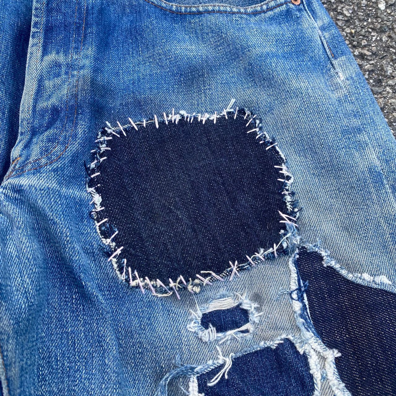 Levi's 💥Best offer💥Vintage 90s Levis 501 Patchwork Denim Size US 32 / EU 48 - 10 Thumbnail