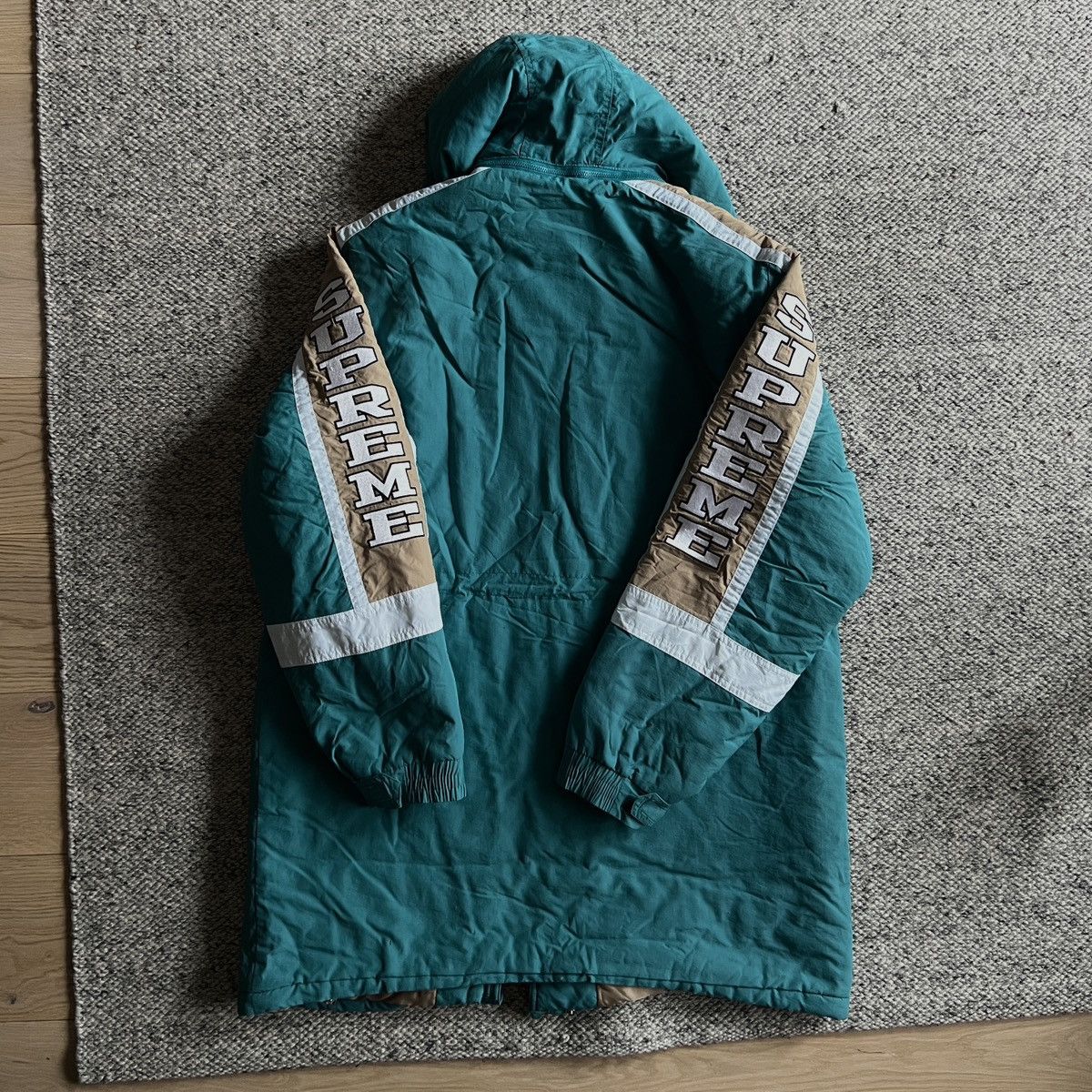 Supreme Supreme XL Men Sideline Parka Turquoise Button Hooded Jacket Size US XL / EU 56 / 4 - 7 Thumbnail