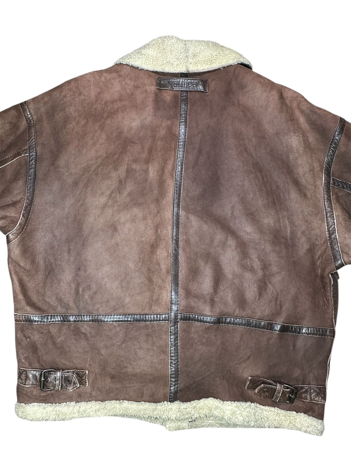 Nautica Vintage Nautica brown sheepskin shearling bomber jacket Size US XL / EU 56 / 4 - 8 Thumbnail