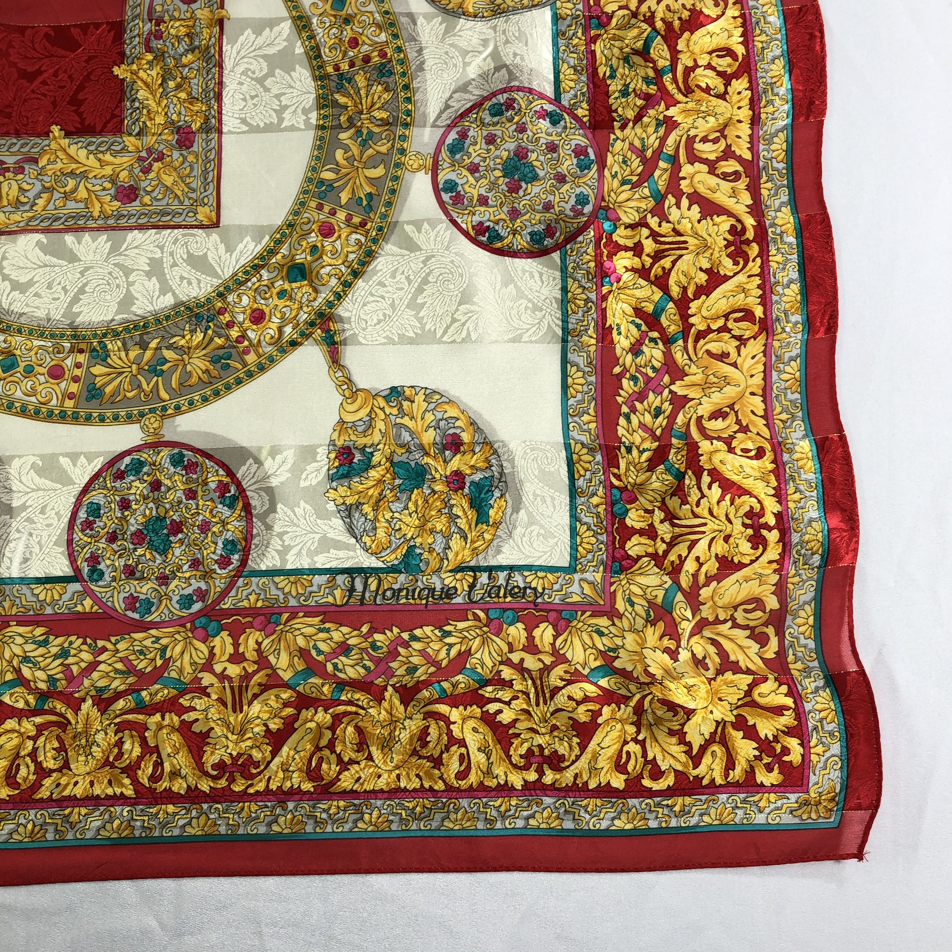 Vintage Vintage Monique Valery Silk Scarf Size ONE SIZE - 4 Thumbnail