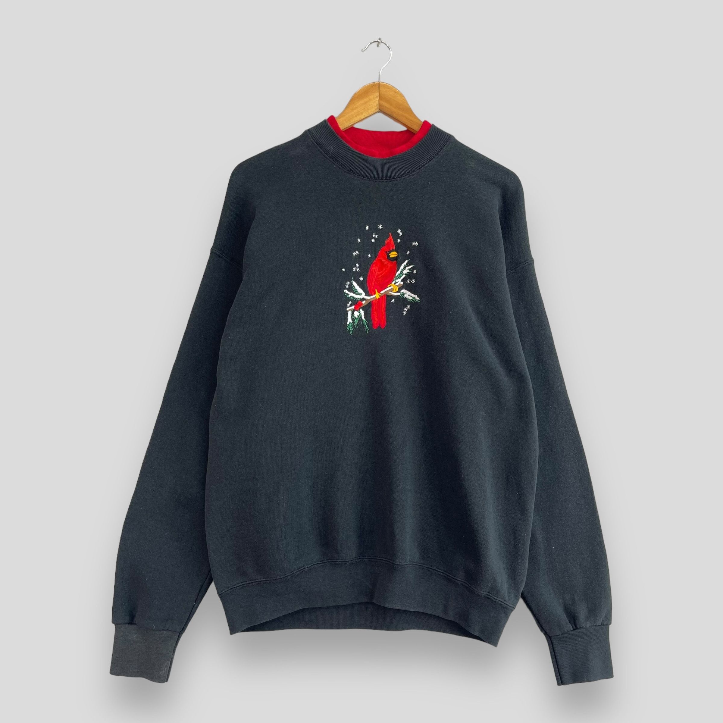 American Apparel × Vintage Vintage RED CARDINAL Bird Habitat Embroidery Sweatshirt Size US M / EU 48-50 / 2 - 1 Thumbnail