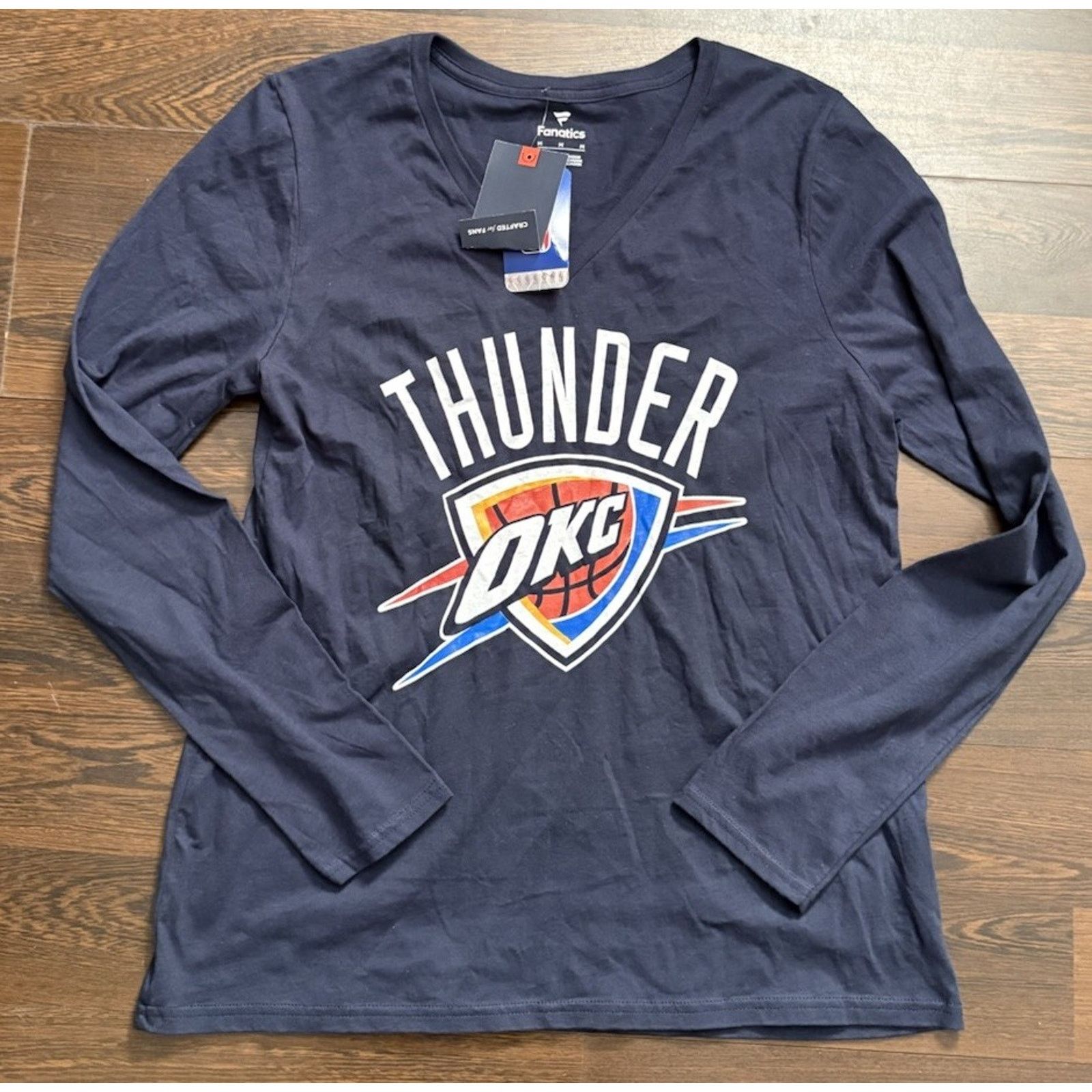& Other Stories Wmns OklaCity Thunder Prim Logo V-Neck Long Sleeve Shirt SzM Size M / US 6-8 / IT 42-44 - 2 Thumbnail