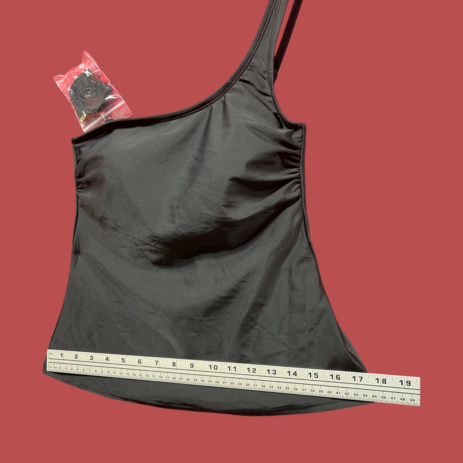 Other Shade & Shore - Women's One Shoulder Tankini Top - Black - M Size ONE SIZE - 5 Thumbnail