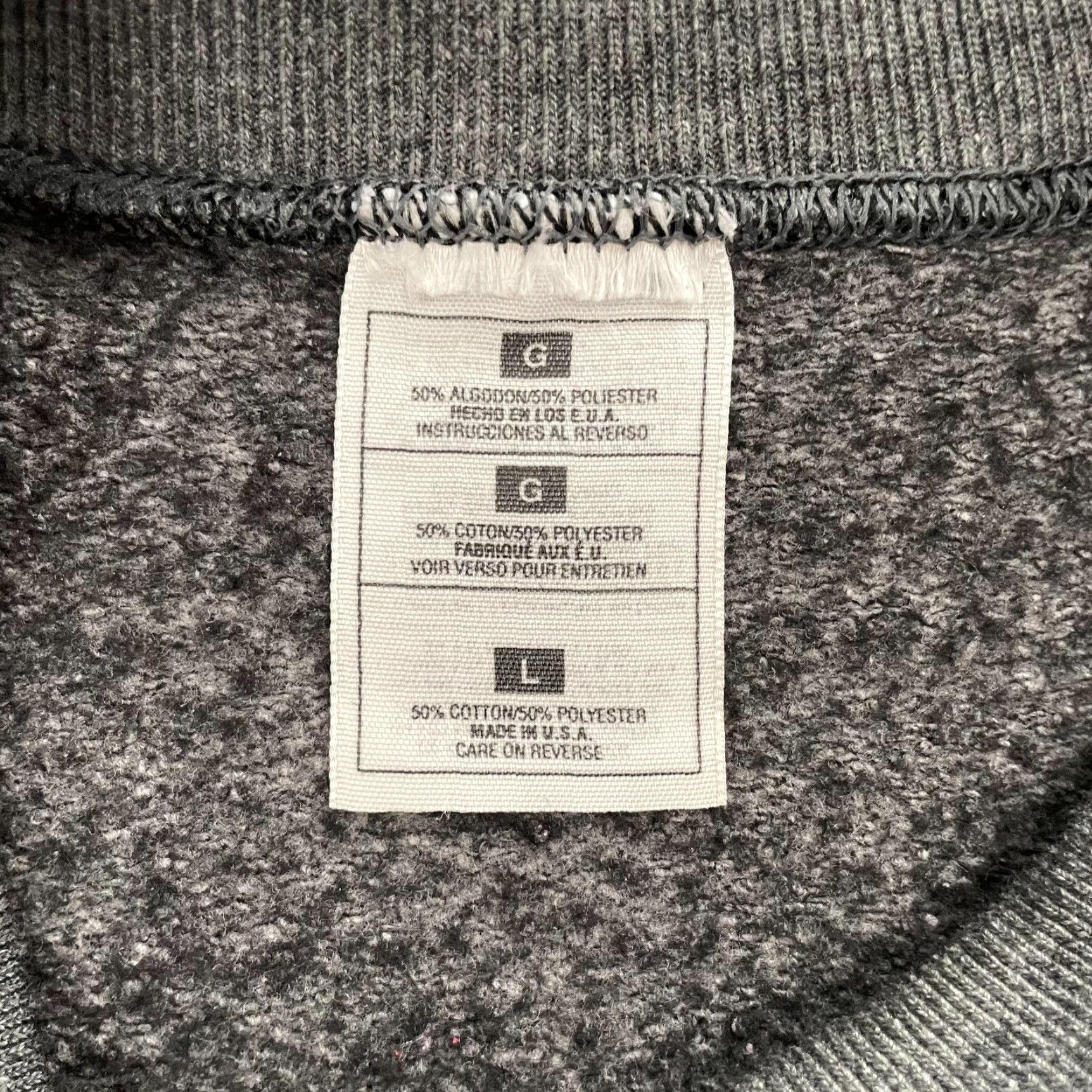 Fruit Of The Loom VINTAGE Nike Sweatshirt Pullover Crewneck Adult Large Gray Graphic Print 90s Sports Fleece Unisex Size US L / EU 52-54 / 3 - 7 Thumbnail