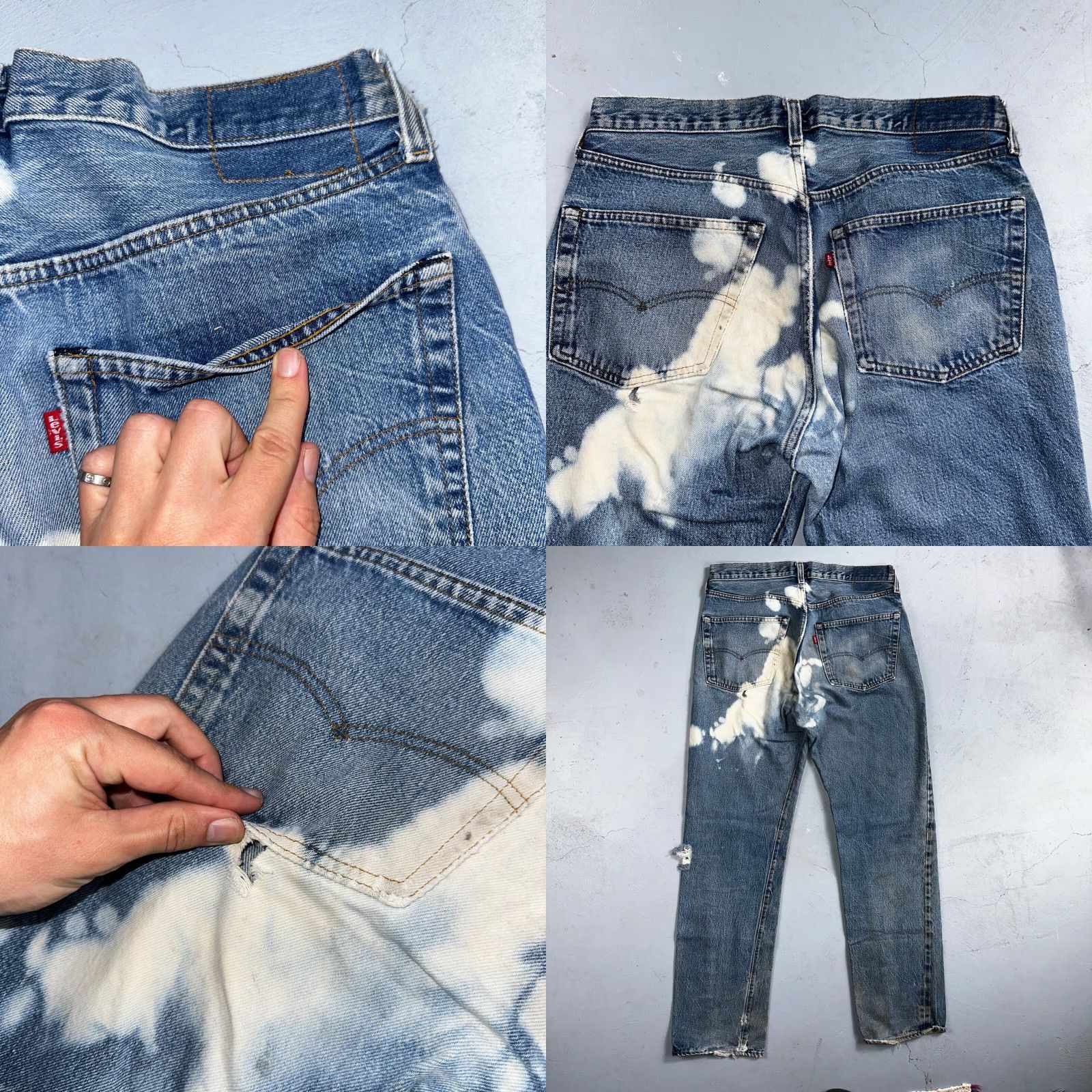 Levi's Levi's 501 XX Jeans Vintage 80s Redline Selvedge USA Med Wash 35x36 36 Inseam Button Block Distressed Regular Mens Jeans Size US 35 - 10 Thumbnail