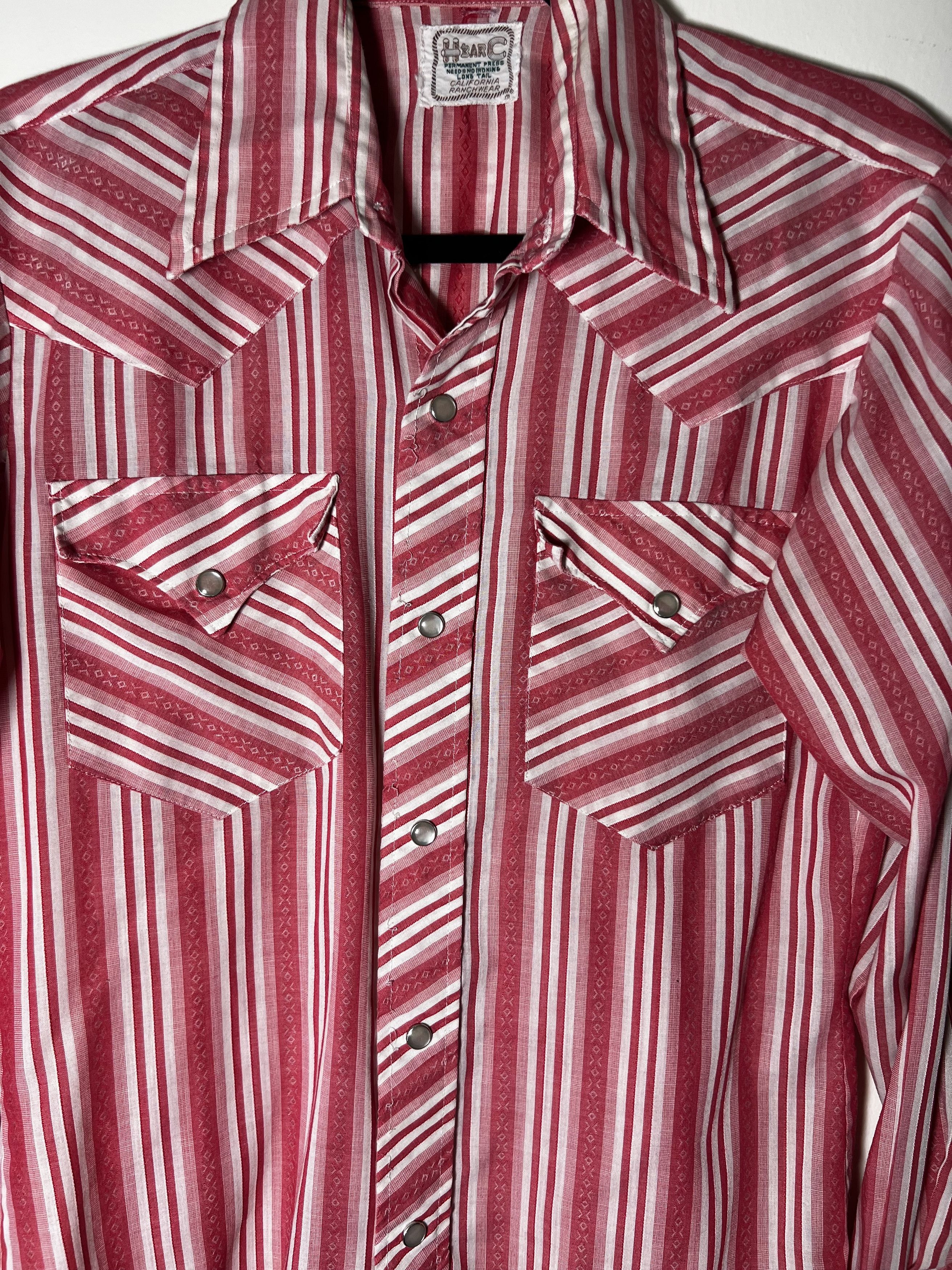 Vintage Vintage 1970's H Bar C California Ranchwear Red Button Up Size US S / EU 44-46 / 1 - 2 Thumbnail