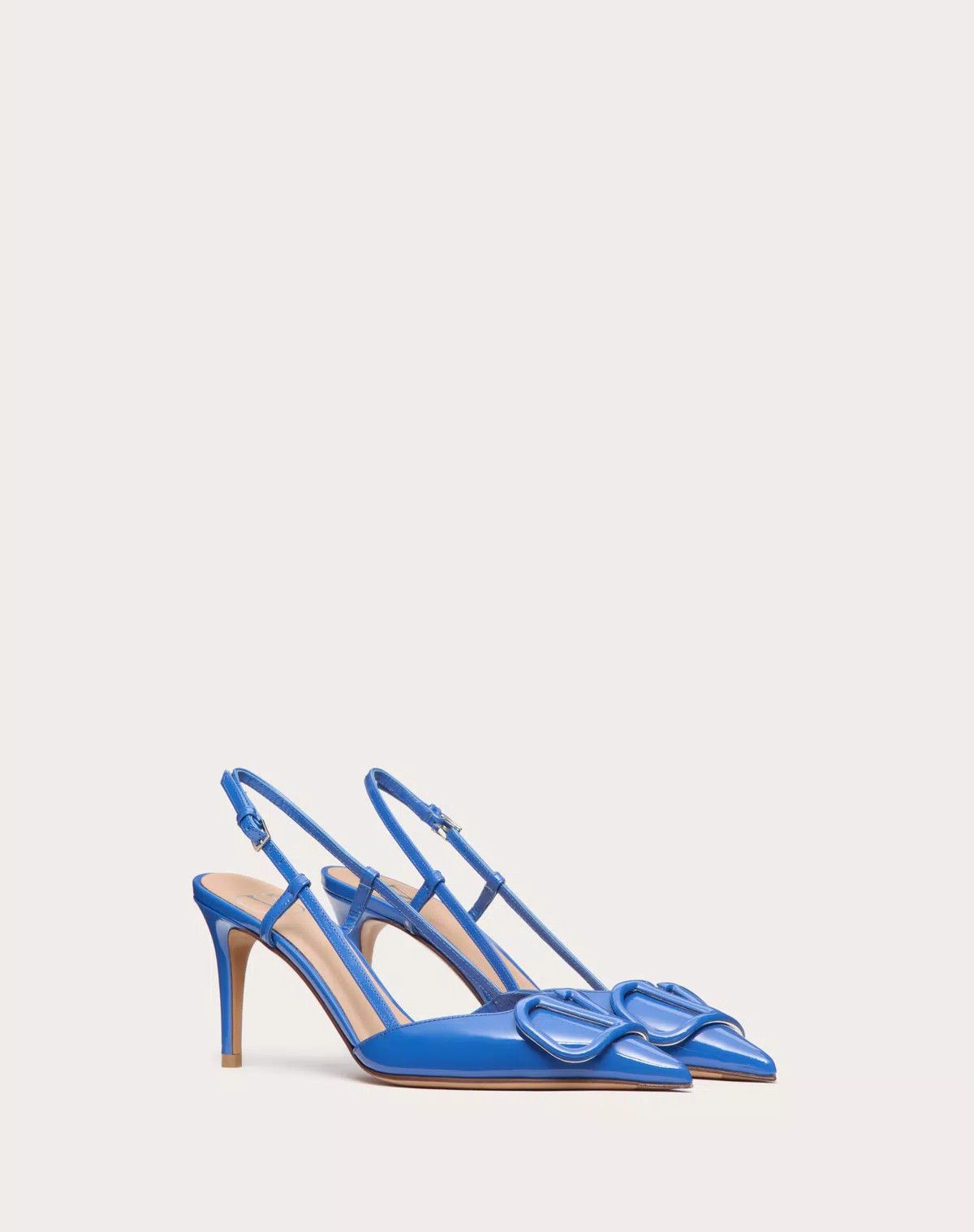 Valentino o1s1wg110625 Vlogo Signature Leather Slingback Pump in Blue Size US 9 / IT 39 - 2 Thumbnail