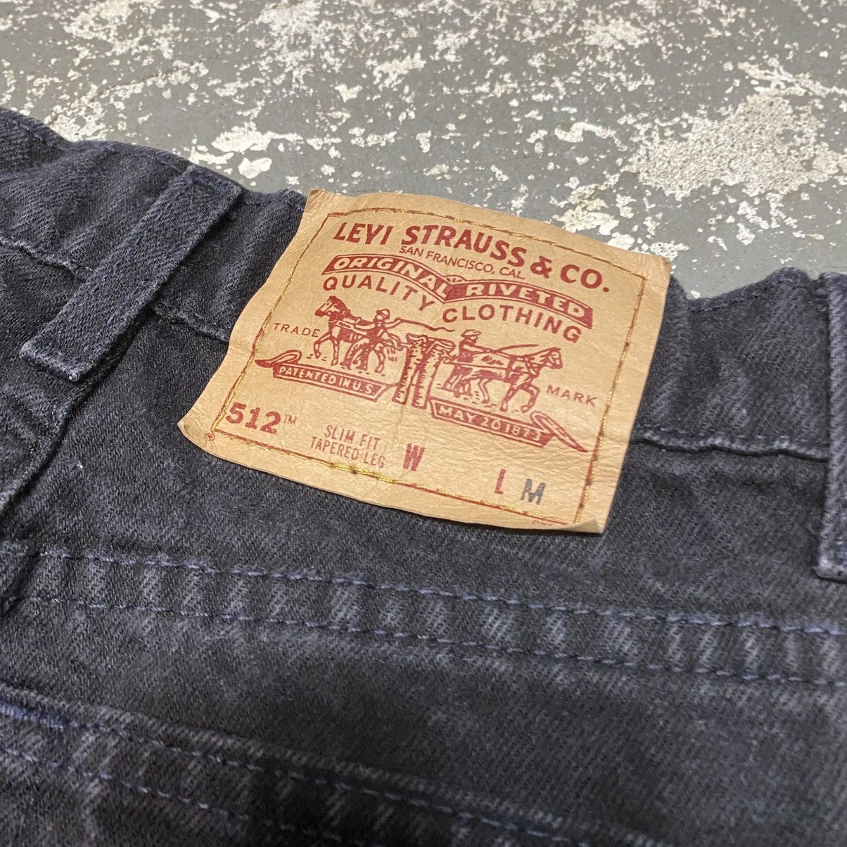 Levi's Vintage Levis 512 Black Slim Taper Denim Jeans 90s Size US 26 / EU 42 - 8 Thumbnail