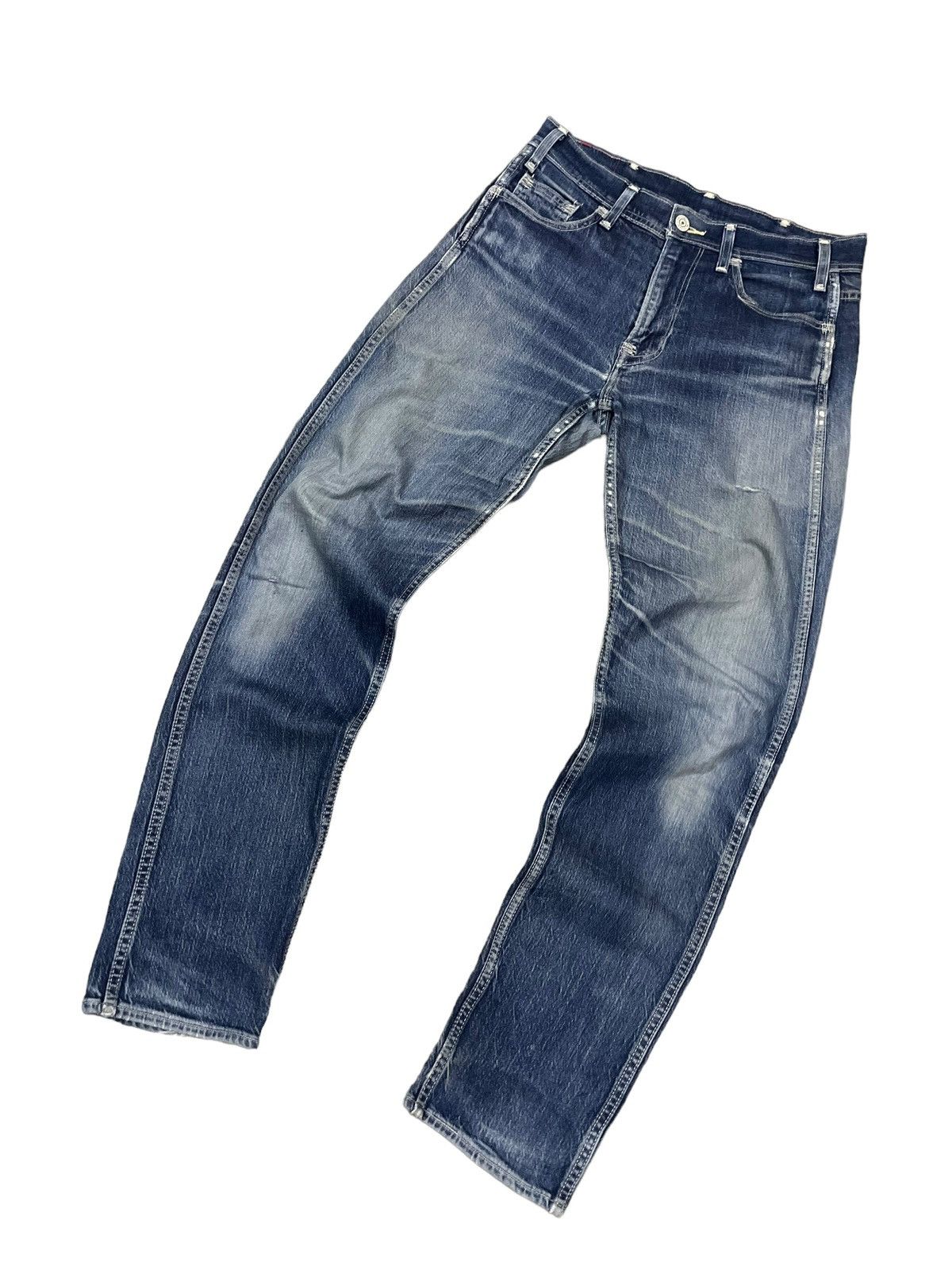 Levi's Vintage Levi’s Red 502 Blue Wash Grunge Style Ripped Jeans Size US 31 - 4 Thumbnail