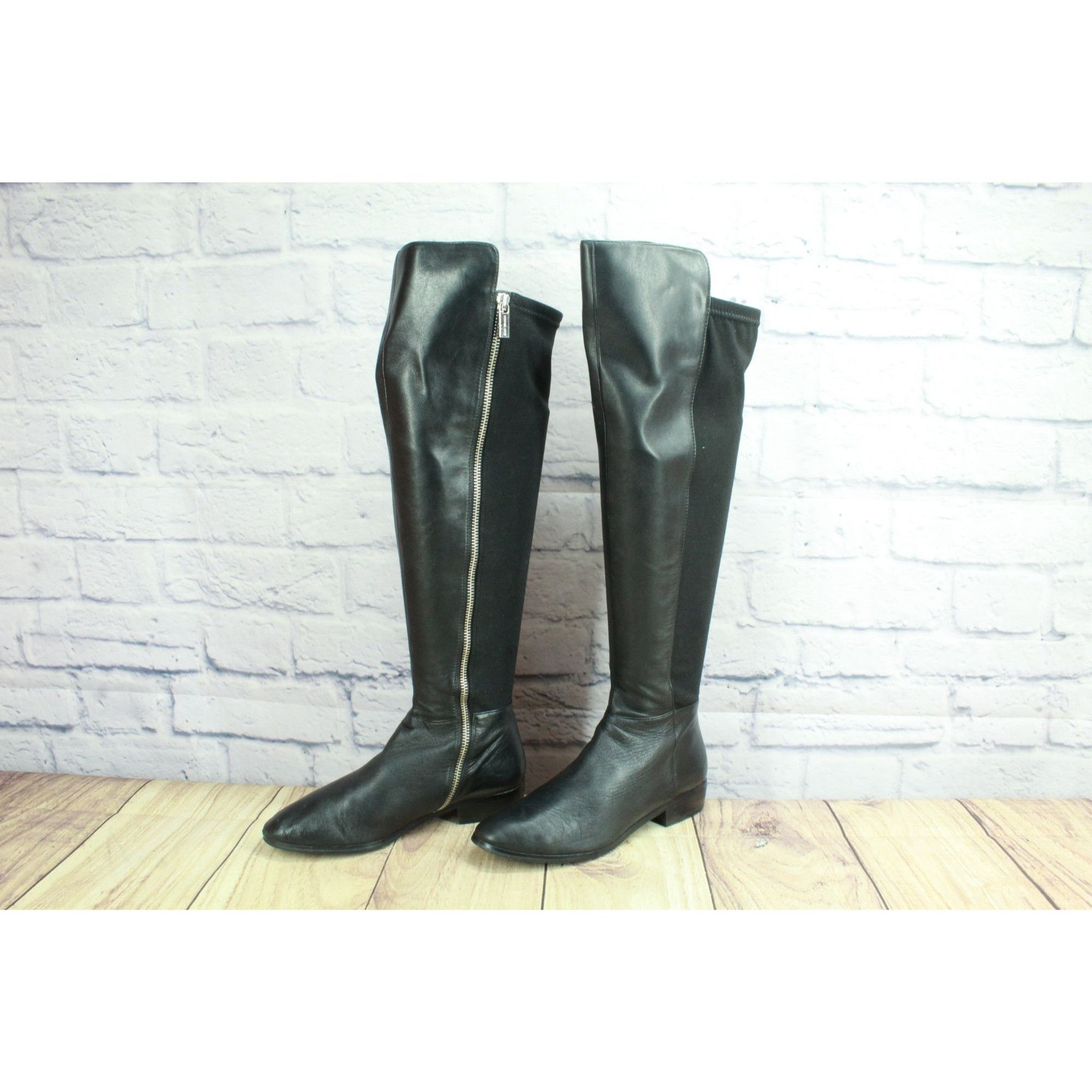 Leather × Michael Kors Michael Kors Bromley Leather Stretch Knee High Riding Boots Size US 6 / IT 36 - 2 Thumbnail