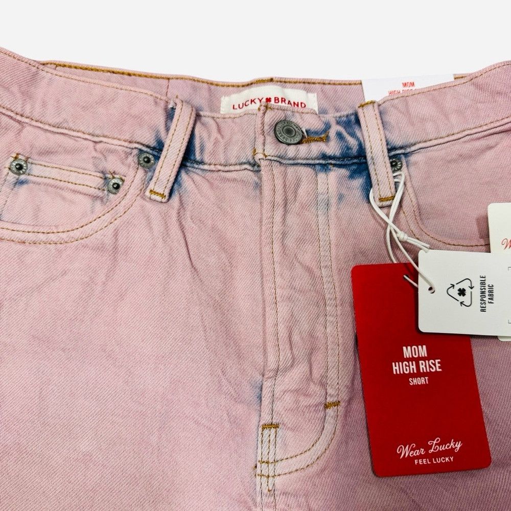 Lucky Brand NWT New Lucky Brand Cut-Hem High-Rise Denim Mom Shorts Size Size 24" / US 00 / IT 34 - 9 Thumbnail