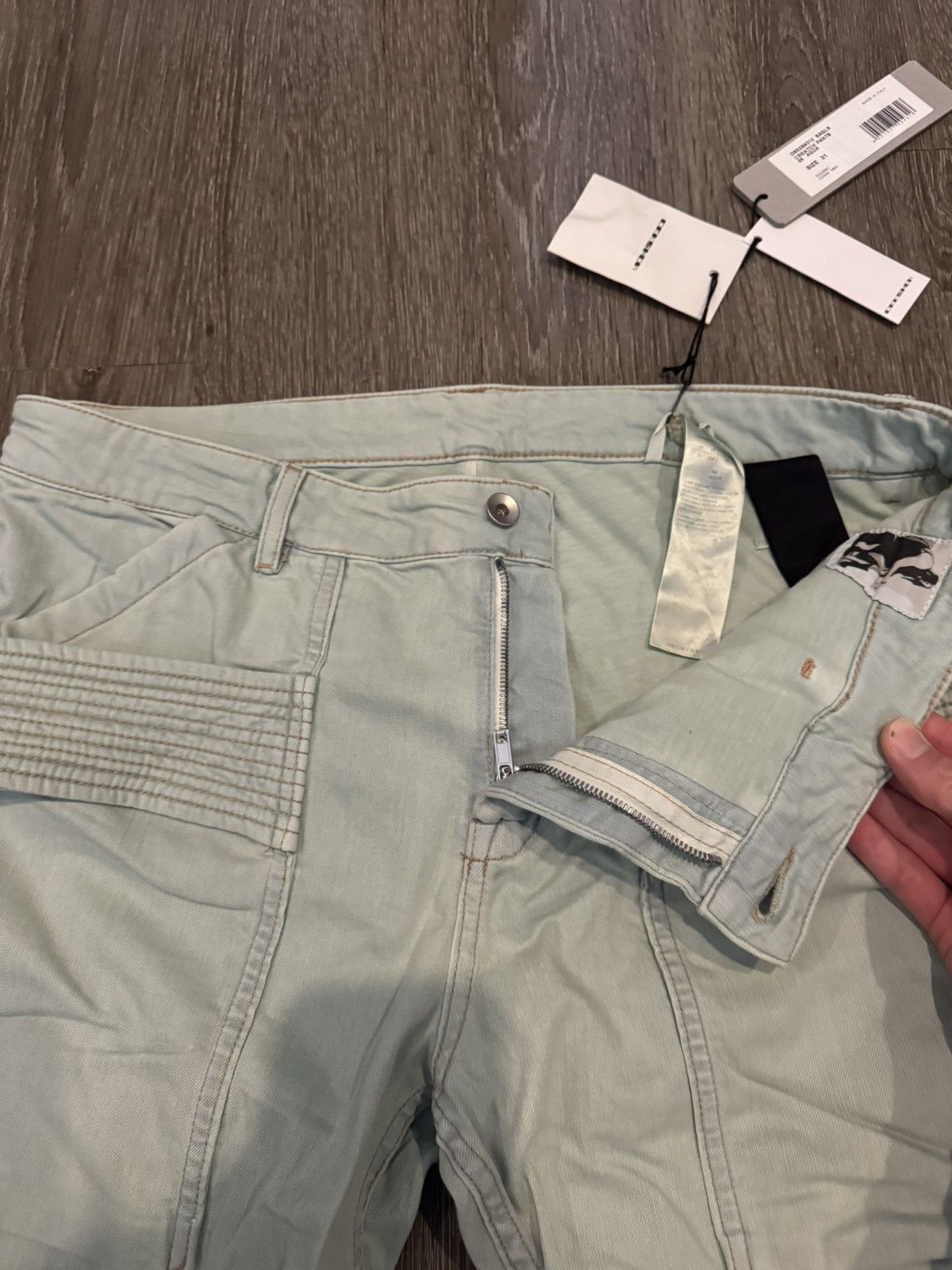 Rick Owens Rick Owens Easy Creatch Cargo Pants in Shredded Aqua FW22 Size US 34 / EU 50 - 9 Thumbnail