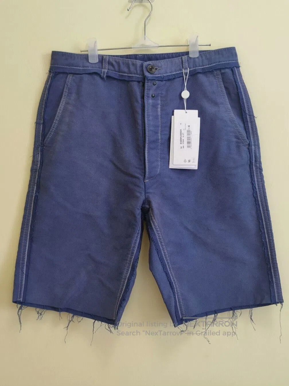 Maison Margiela Distressed Blue Purple Shorts.