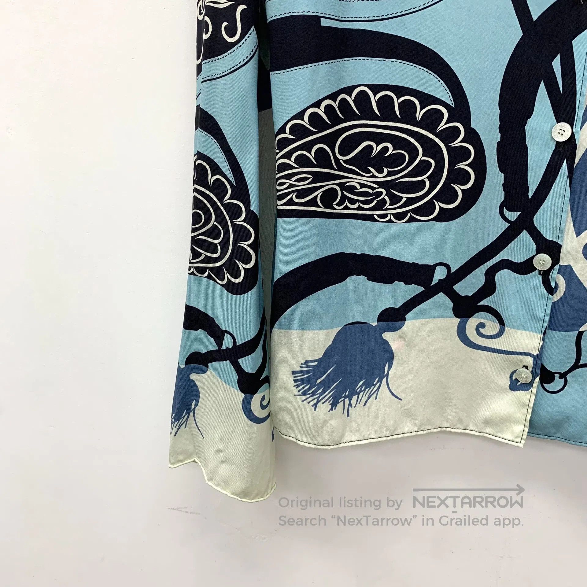 Hermes Hermes Colorful pattern printed mulberry silk lapel single Size XXS / US 00 / IT 34 - 4 Thumbnail