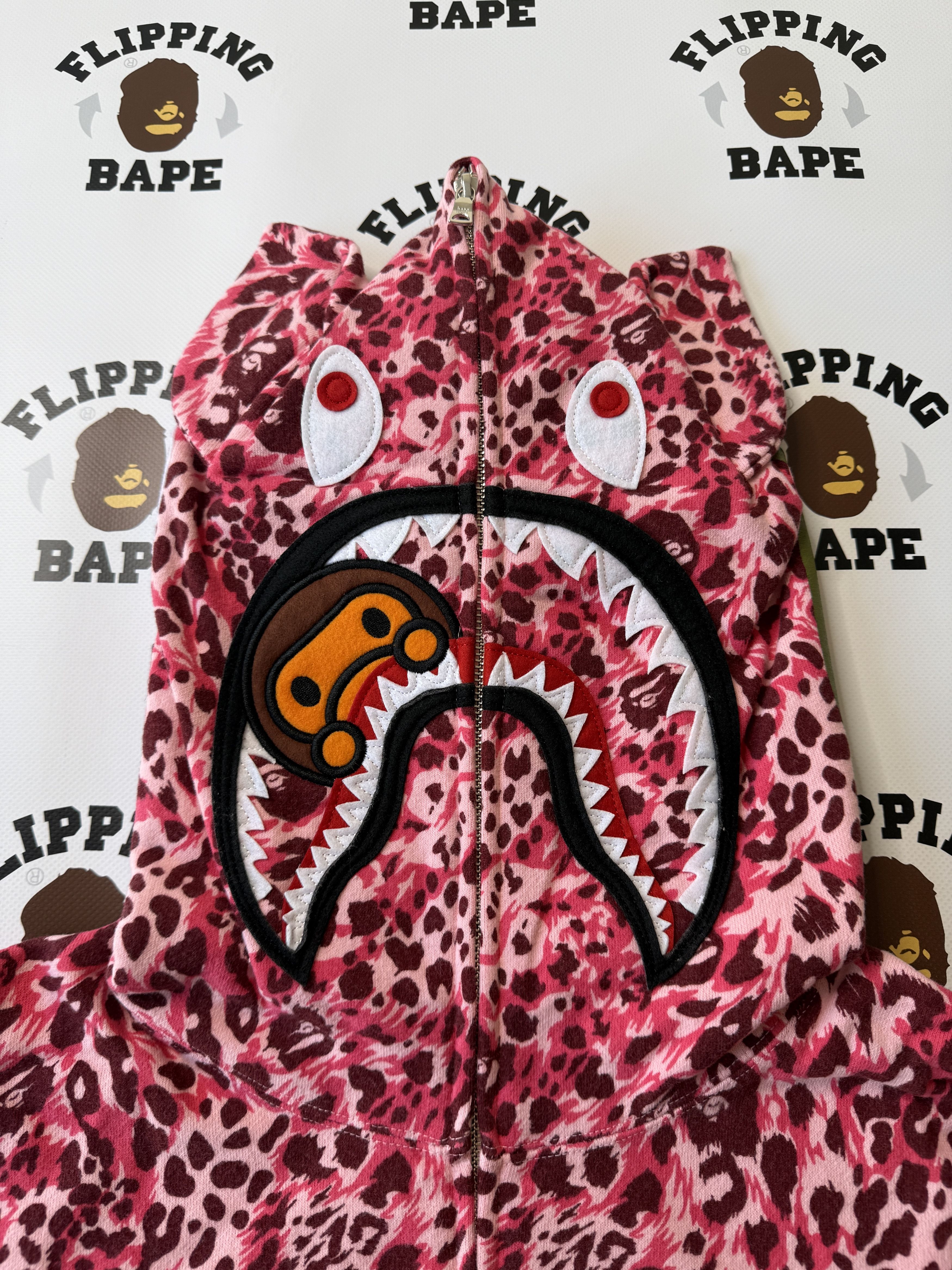 Bape BAPE WILD LEOPARD PATTERN MILO SHARK FULL ZIP HOODIE Size M / US 6-8 / IT 42-44 - 4 Thumbnail