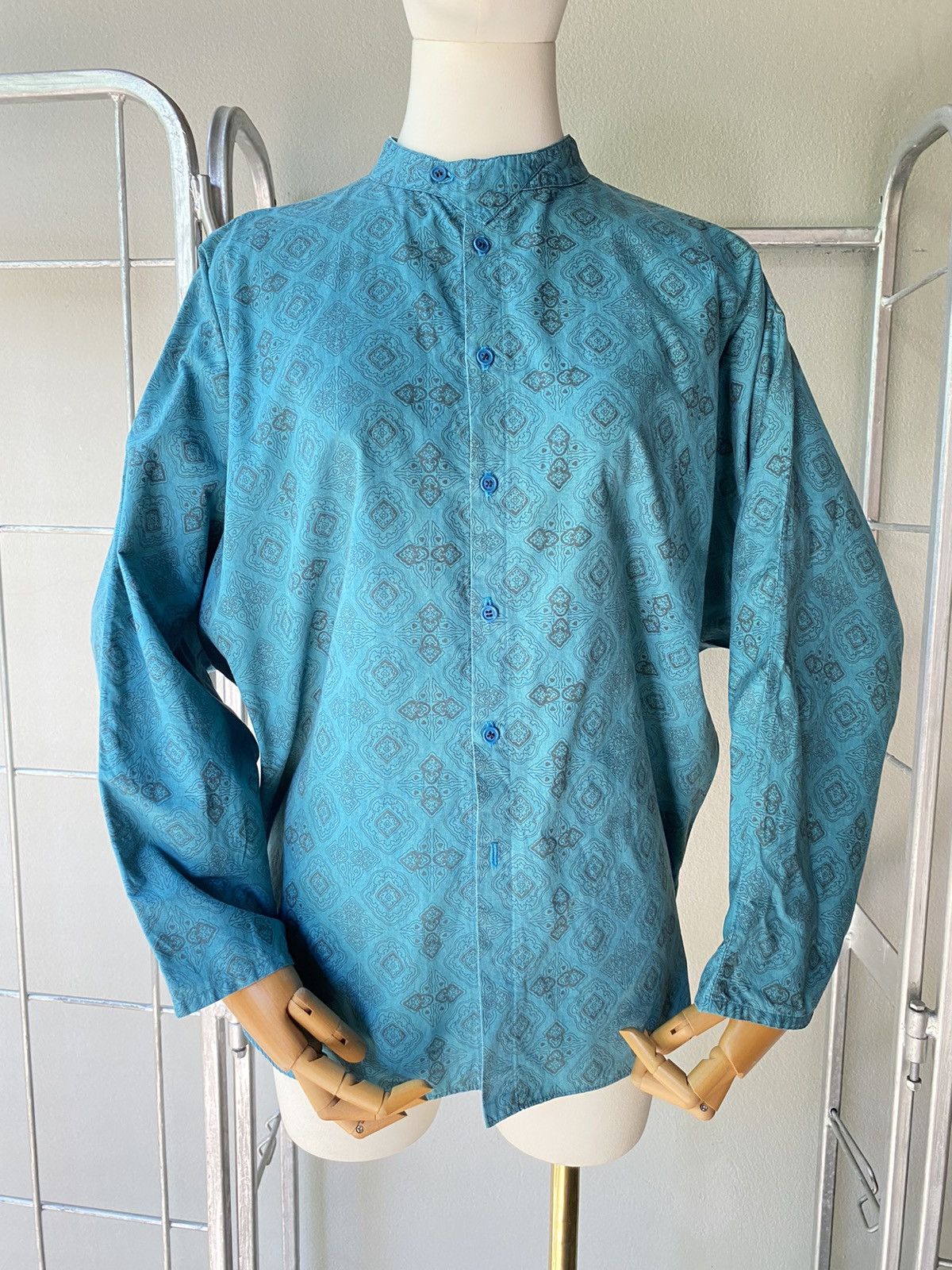 Marithe + Francois Girbaud MARITHE FRANCOIS GIRBAUD Geometric Button-Up Printed Shirt Size US M / EU 48-50 / 2 - 10 Thumbnail
