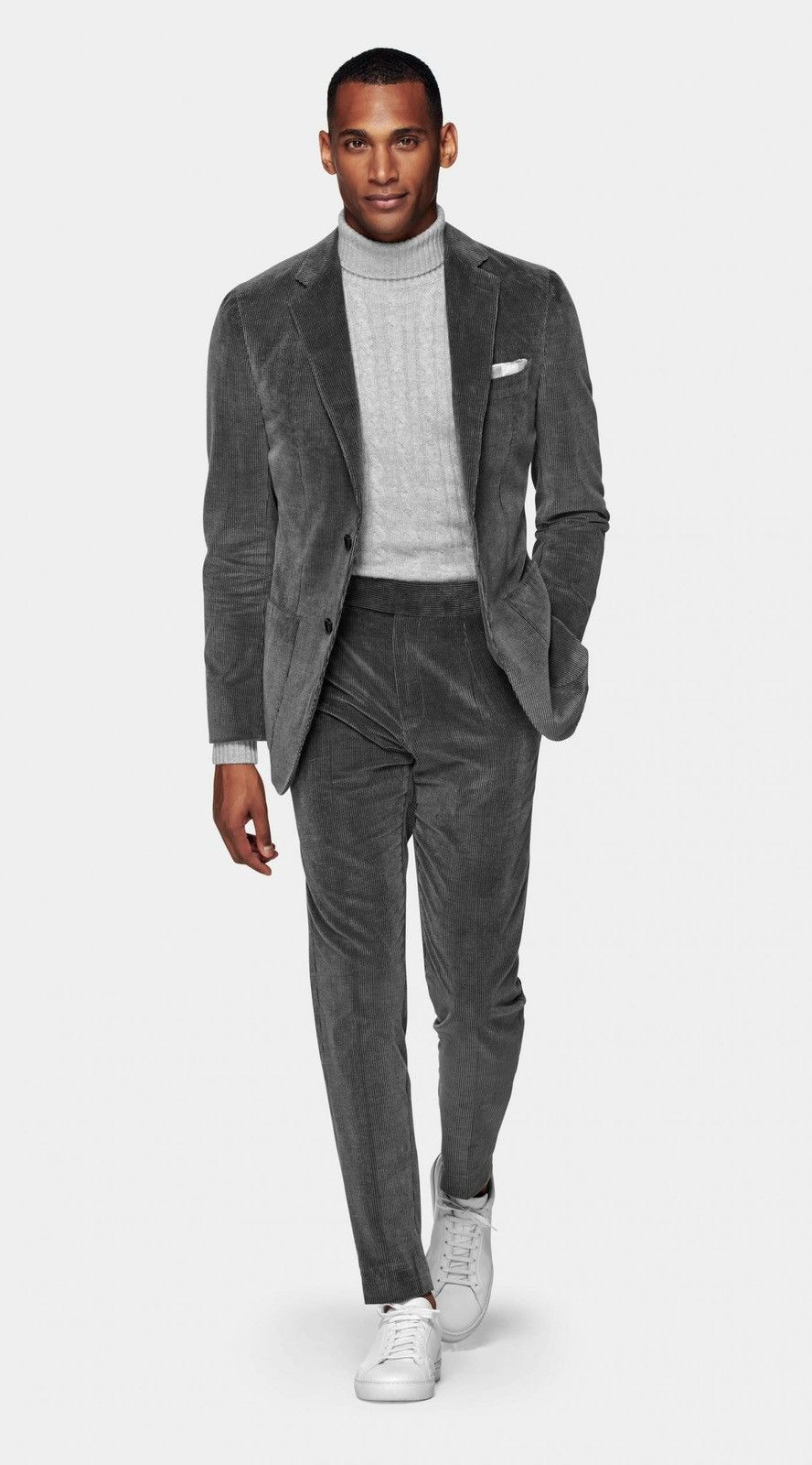 Suitsupply Grey Corduroy Suit 42L Long from Suitsupply Size 42L - 2 Thumbnail