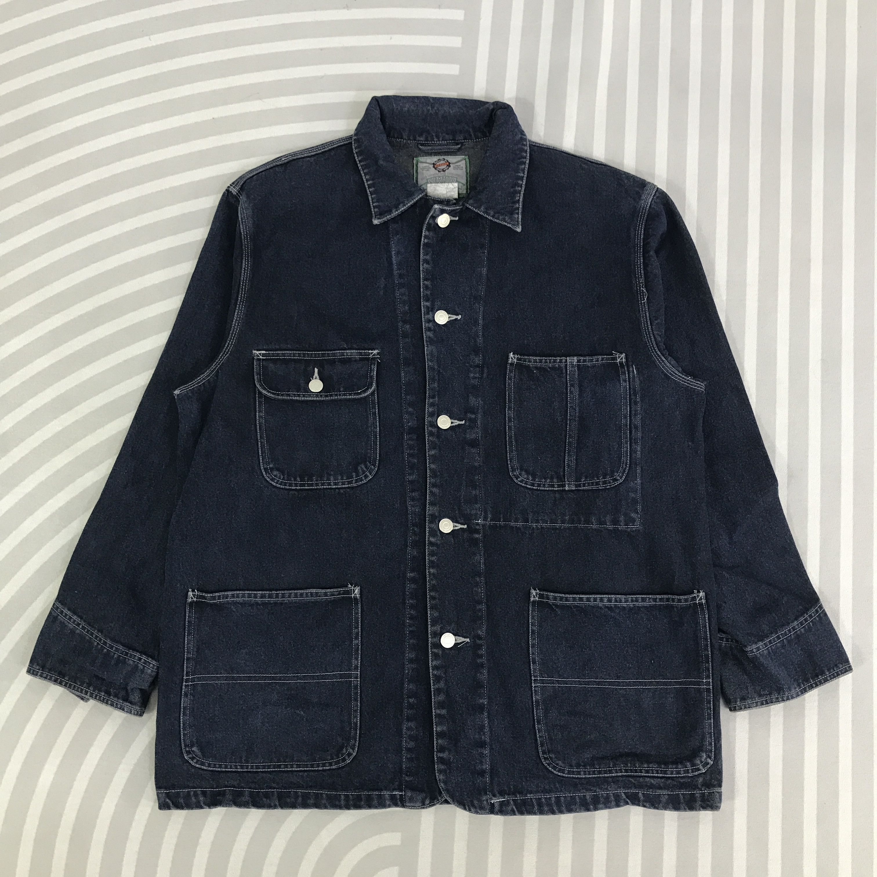 Japanese Brand Vintage Seashop Denim Button Jacket K115B7 Size US L / EU 52-54 / 3 - 1 Thumbnail