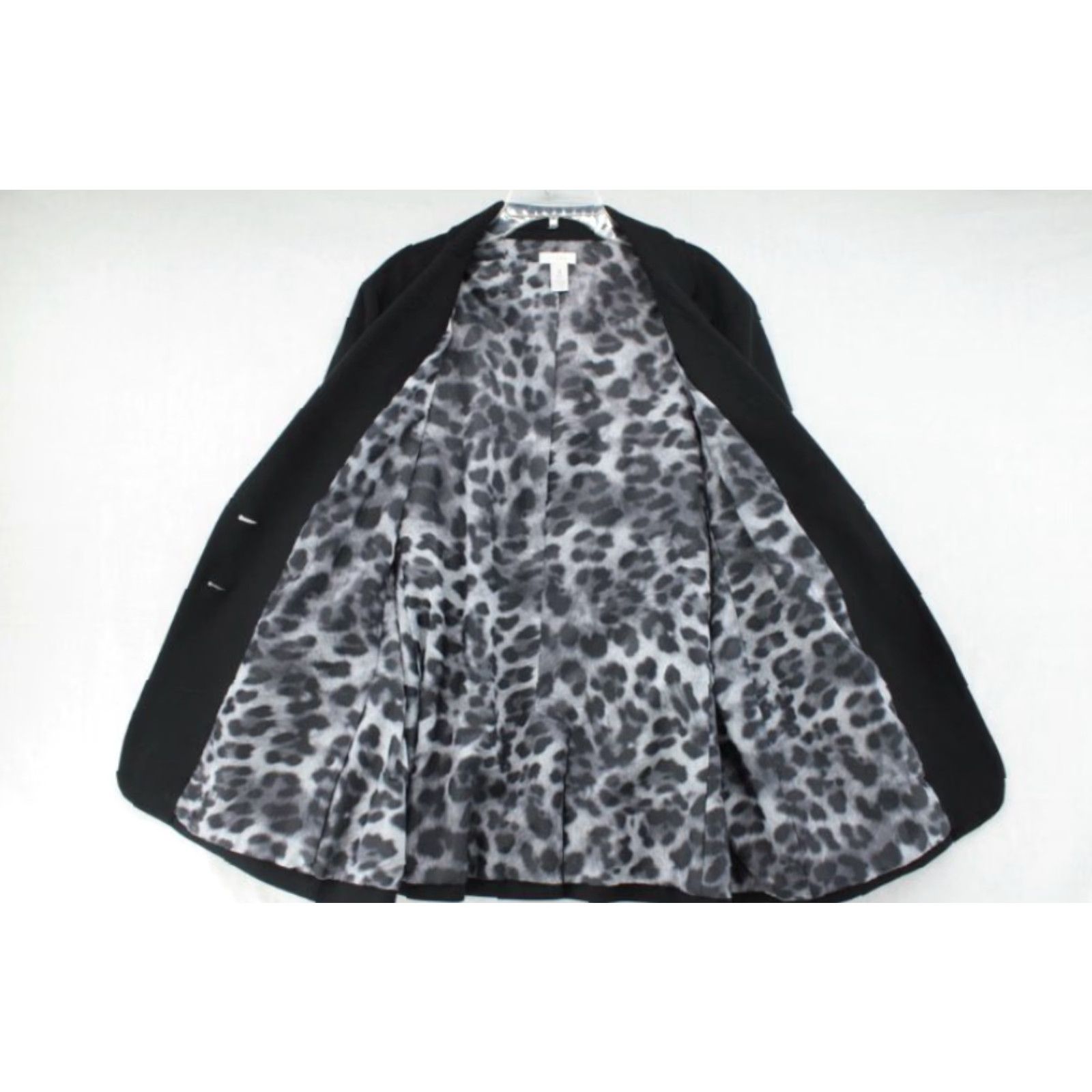 Vintage Chico's Black Blazer Womens XL 16 Gray Animal Print Lining Surgeon Cuffs size 3 Size XL / US 12-14 / IT 48-50 - 4 Thumbnail