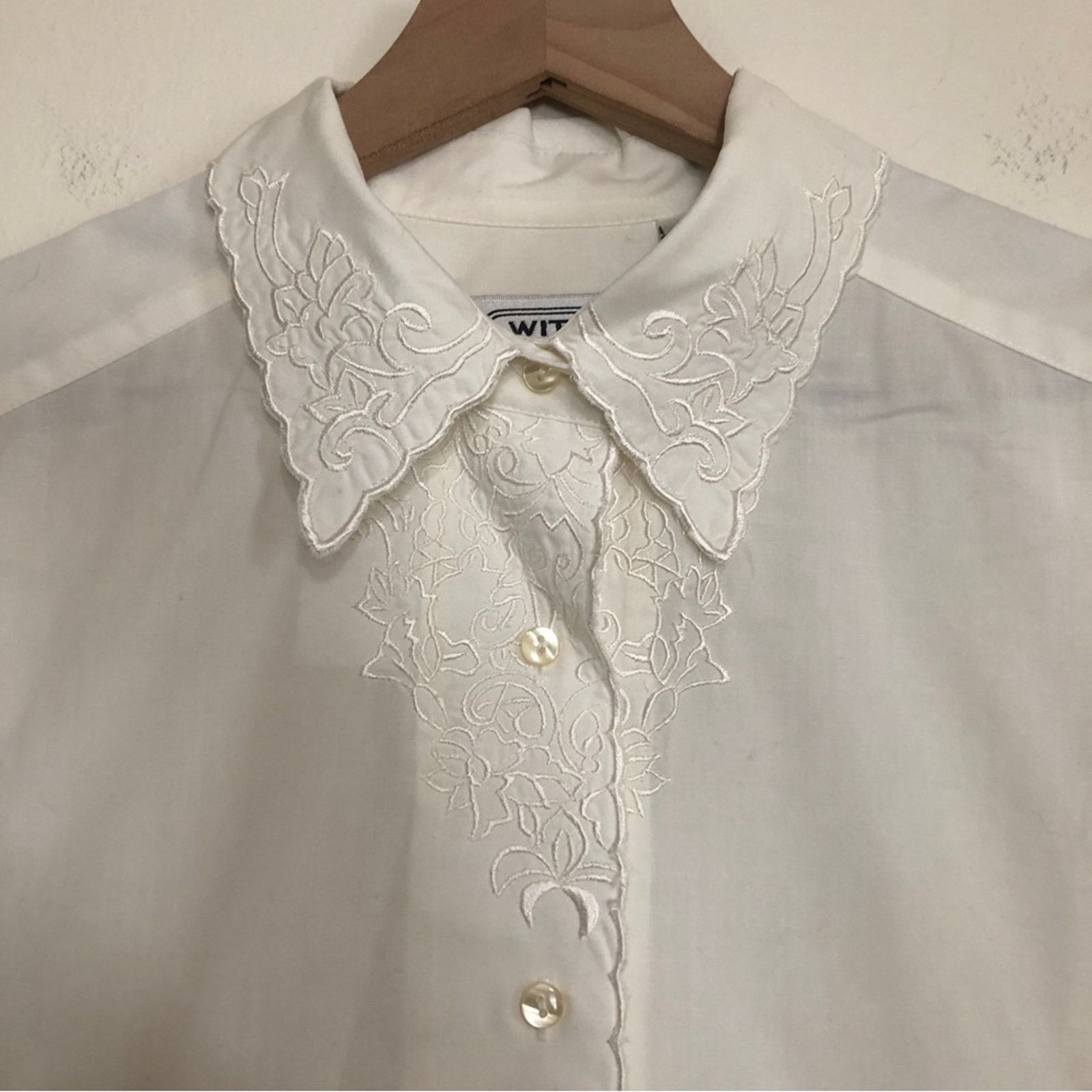 Other Witt Shirt Collection Ivory Embroidered Button Up Top Size M / US 6-8 / IT 42-44 - 4 Thumbnail