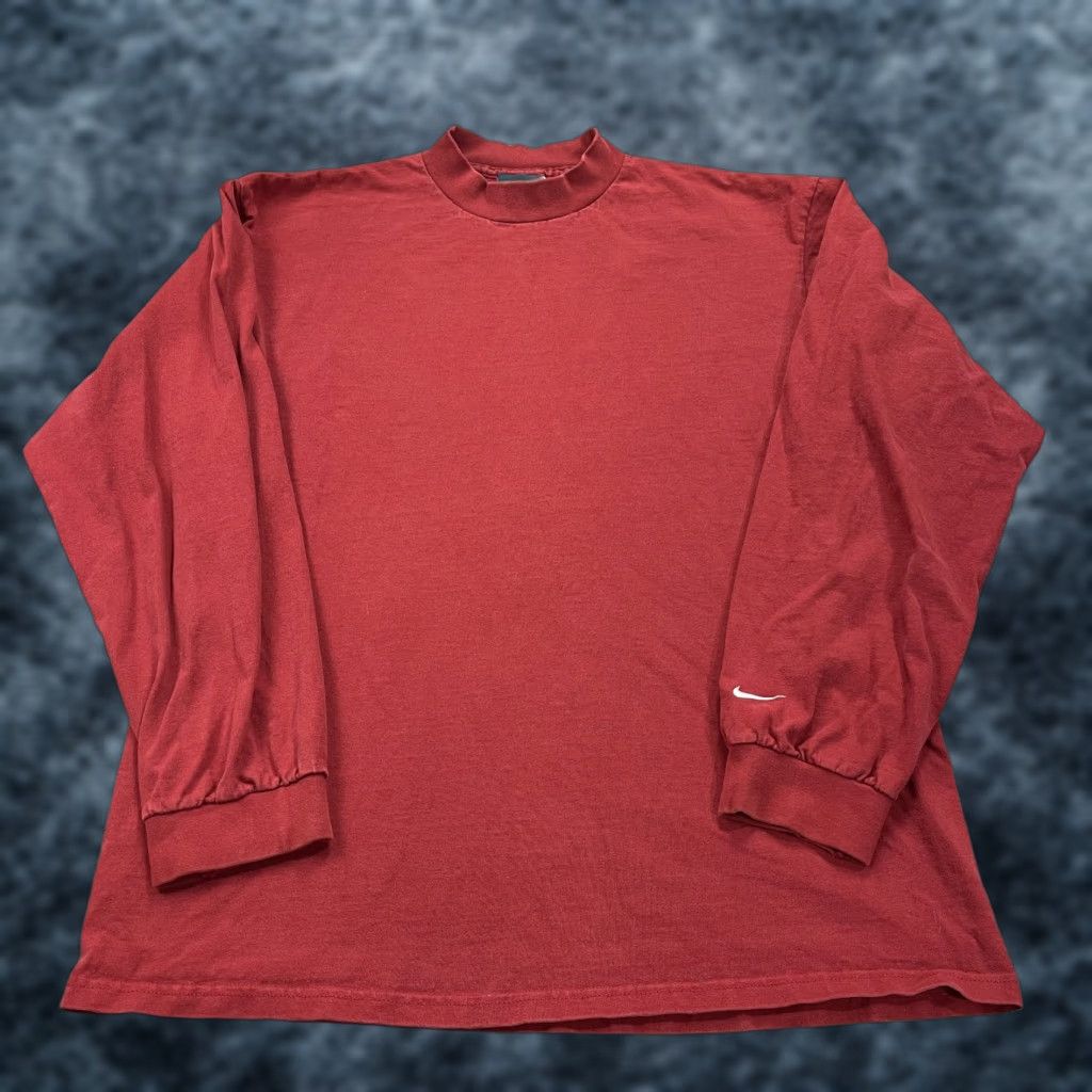 Nike VINTAGE Nike Shirt Mens Large Red Sunday Tiger Woods Golf Mock Neck Tee Logo 90s Size US L / EU 52-54 / 3 - 1 Thumbnail