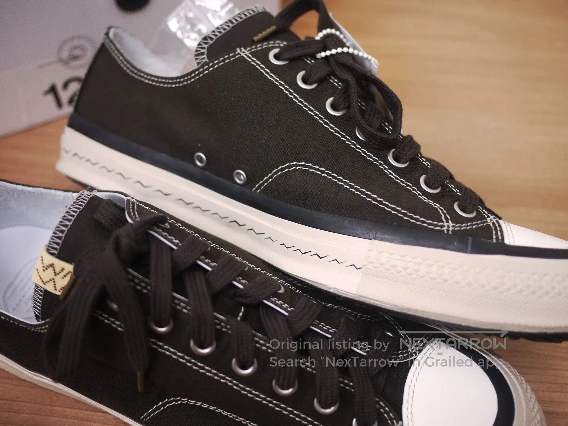 Visvim Black Low-Top Canvas Sneakers Size 12. Size US 12 / EU 45 - 8 Thumbnail