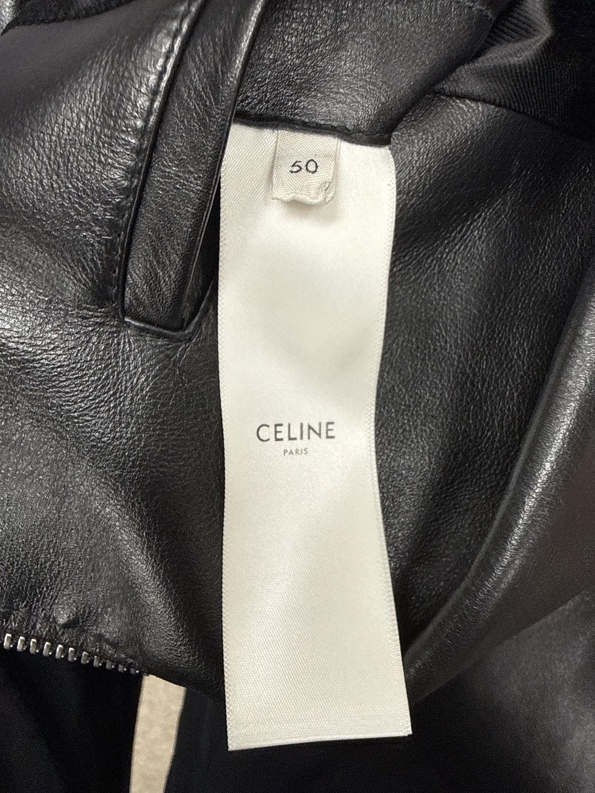 Celine SS2019 Celine by Hedi Slimane Runway Look 13 Padded Calfskin Leather Biker Jacket Size US M / EU 48-50 / 2 - 10 Thumbnail