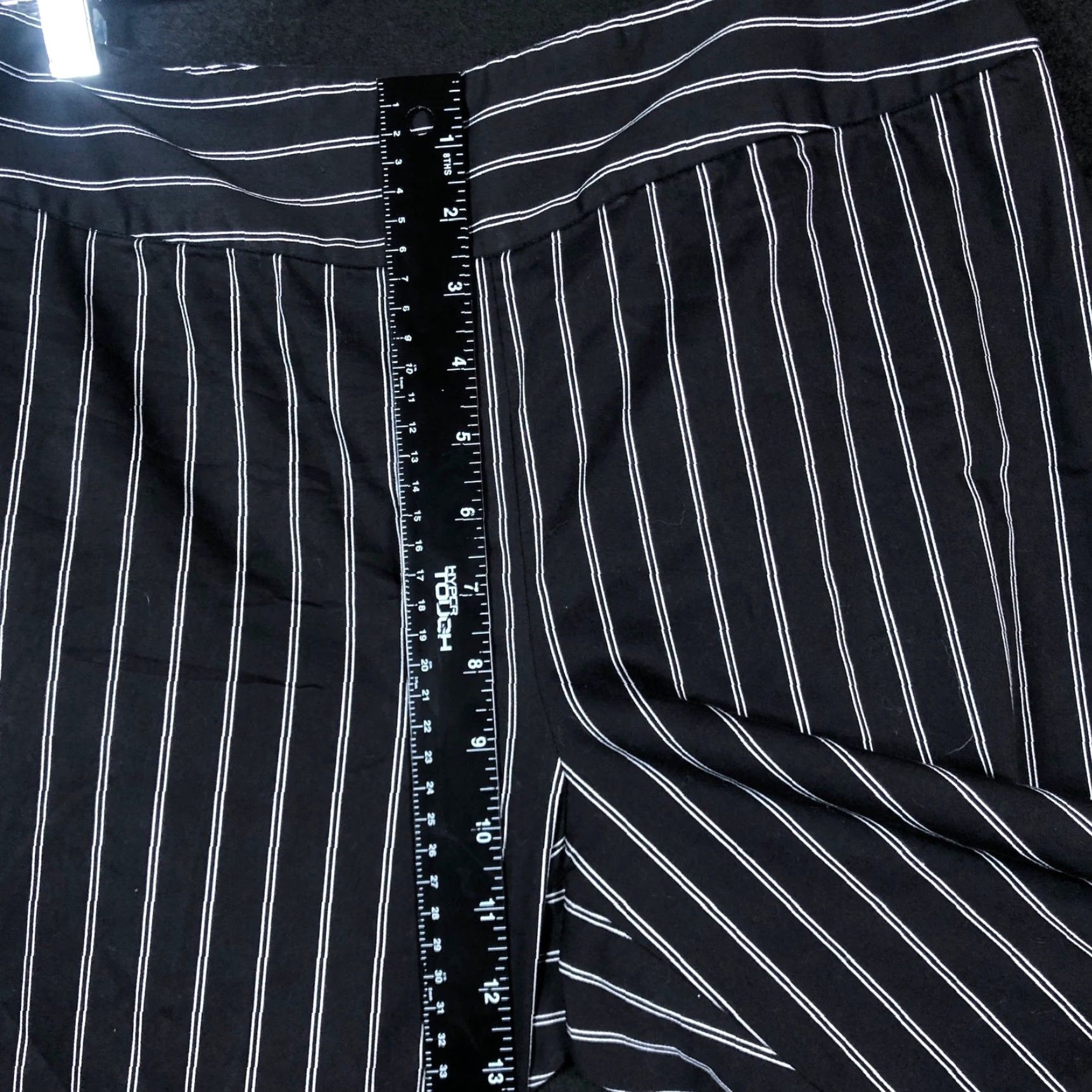 Vintage Chicos Womens Pants Black White Striped Pull on Side Zip Ankle Stretch 1(M) Size 28" / US 6 / IT 42 - 6 Thumbnail