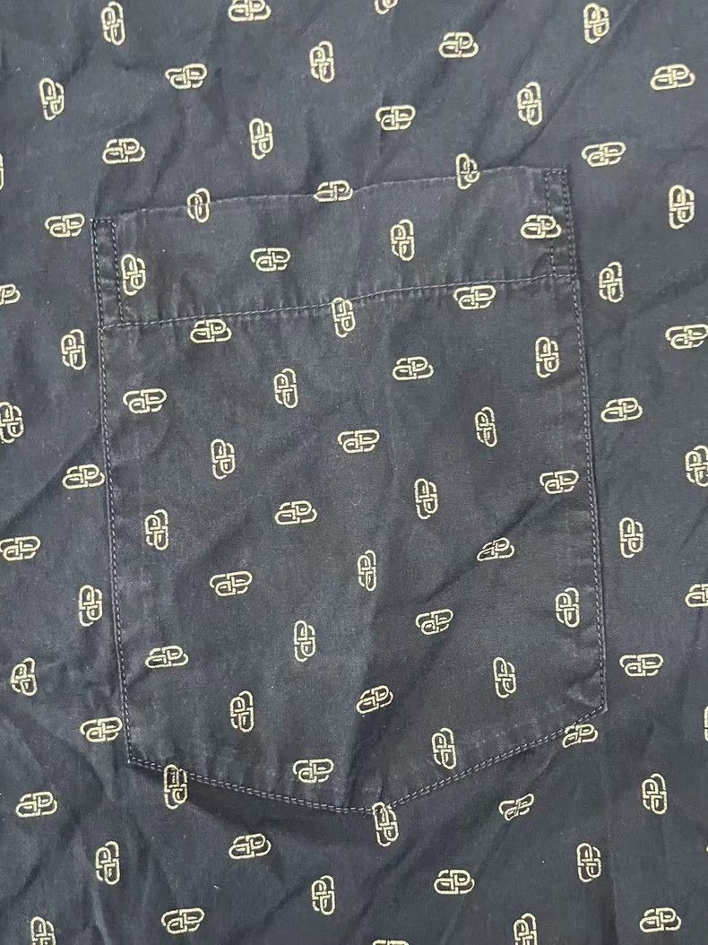 Balenciaga size 37 Logo Print Oversized Long Sleeve Shirt