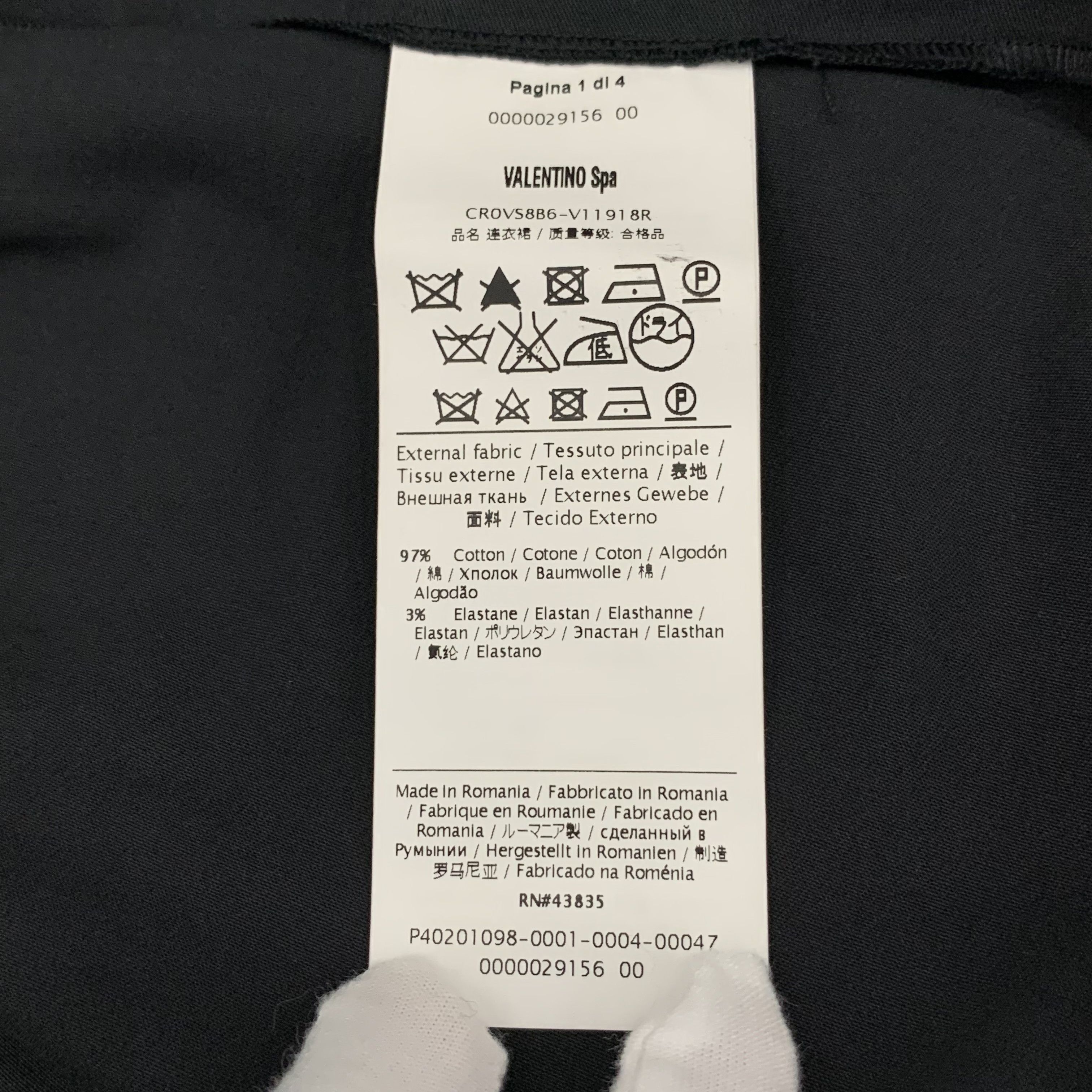 RED Valentino Red Valentino Black Ruffle Cotton Sleeveless Dress (M) Size M / US 6-8 / IT 42-44 - 3 Thumbnail