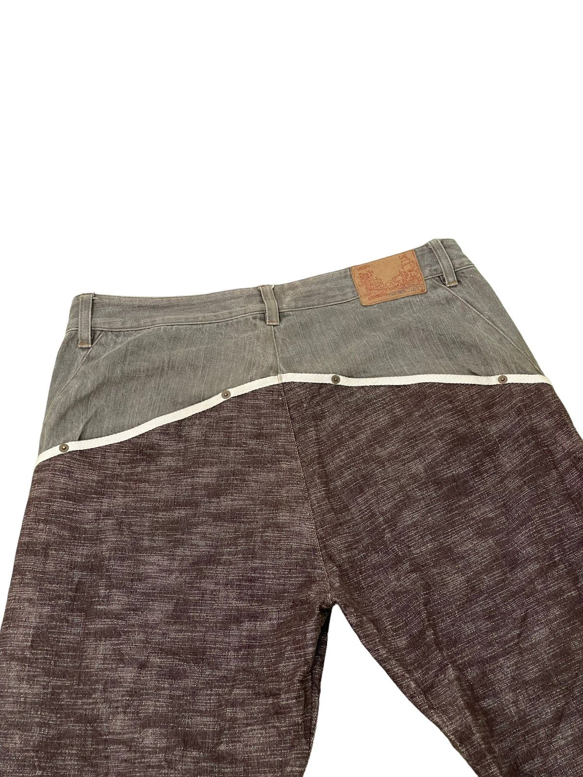 Japanese Brand Loose Jeans Subciety Japan Denim Hybrid Two Tone 6🟦9 Size US 34 / EU 50 - 17 Thumbnail