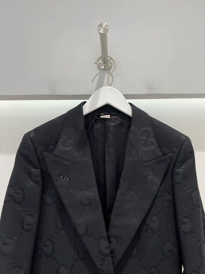 Gucci Gucci Black dark pattern logo suit 2501-Nextarrow Size 36R - 3 Thumbnail